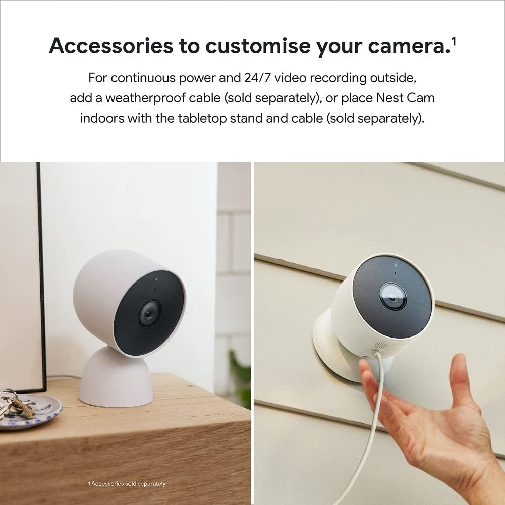 Google Nest Security Cam (Wired) - 2nd Generation - Snow
