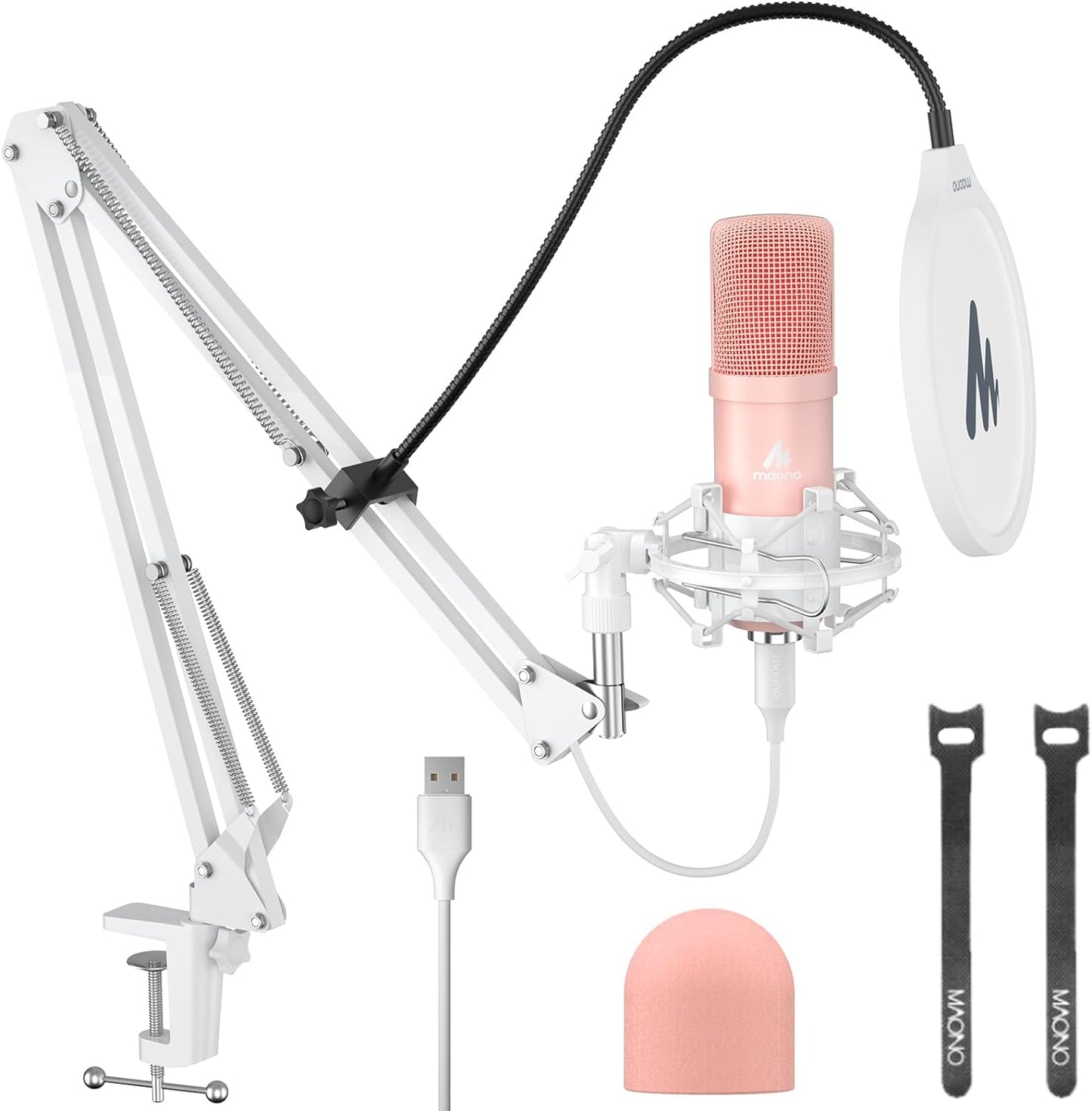 USB Microphone, MAONO 192kHz/24Bit Plug & Play PC Computer Podcast Condenser Cardioid Metal Mic Kit with Professional Sound Chipset for Recording, Gaming, Singing, YouTube (AU-A04)