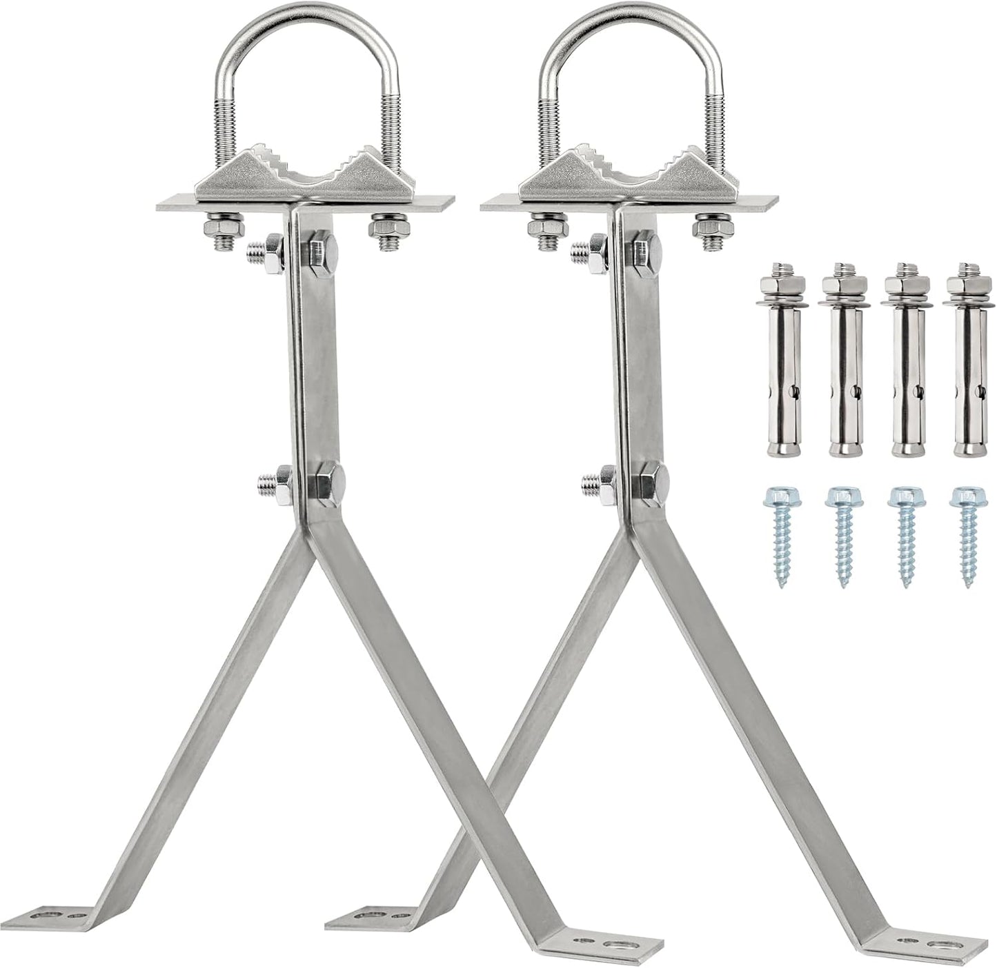 XRDS-RF 16 Inch Heavy-Duty Wall Mount Stand Off Mast for TV Antenna - Windproof Mounting Bracket (2-Leg + 2-Leg)