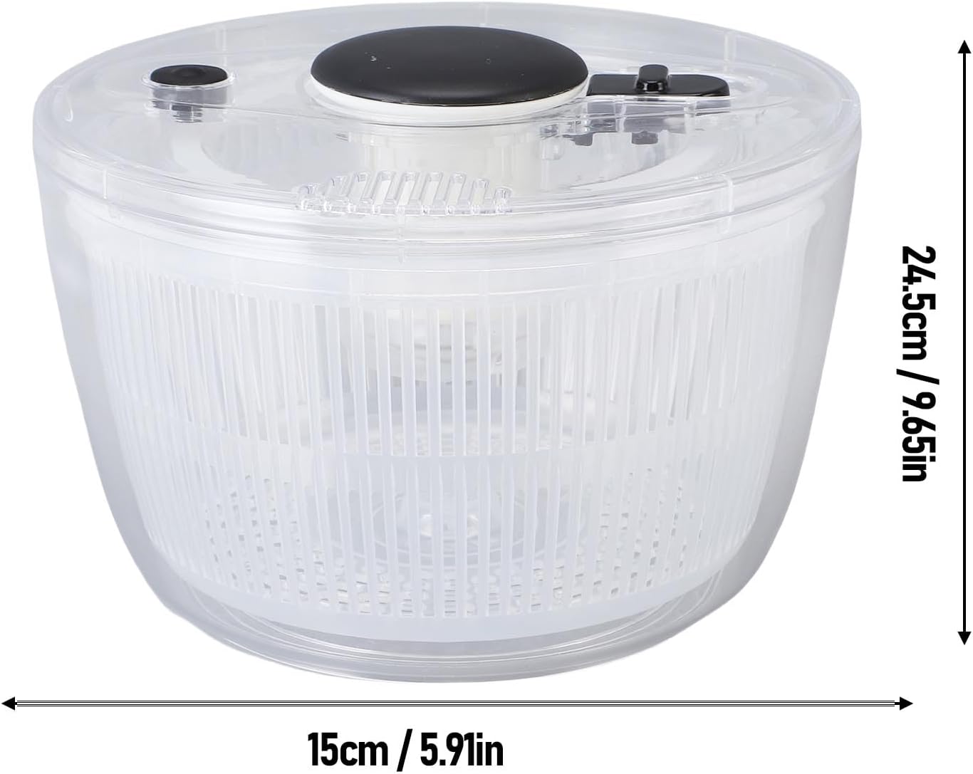 Luocute Salad Spinner, Large Capacity Transparent Fruit and Vegetable Washer Suitable for Kitchen (L 5.91x9.65in)