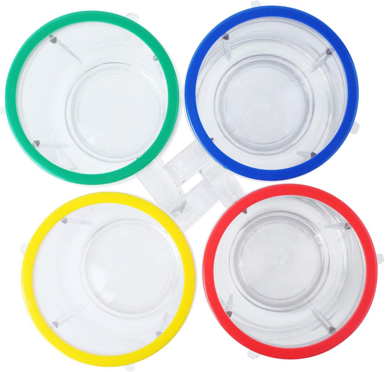 16oz Cups Compatible with Original Magic Bullet Blender Juicer 250W MB-1001 Party Cups Mugs with Colored Lip Rings,No Lids(Pack of 4)