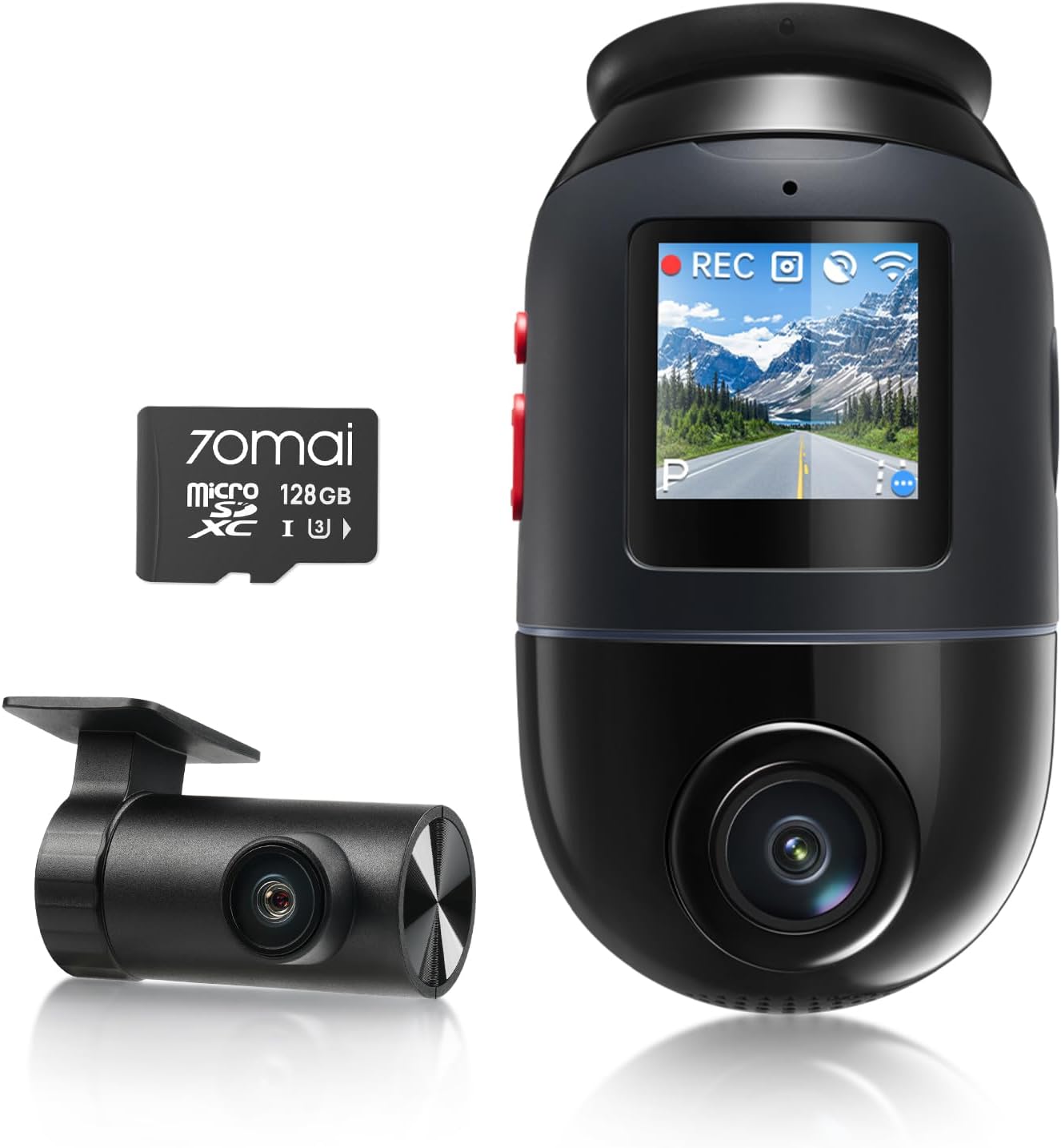 70mai Dual Dash Cam Front and Rear 4K, Car Camera for Cars with Sony IMX678 Sensor, STARVIS 2 Night Vision, AI Motion Detection, ADAS, Wi-Fi 6, Parking Monitor, Voice Control (4K Omni X800)