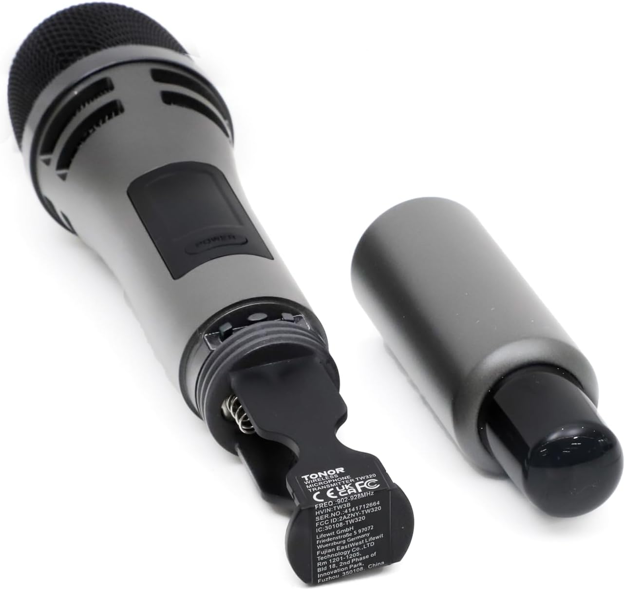 TONOR Wireless Microphones, UHF Dual Karaoke Microphone System, Microfonos Inalambricos with Rechargeable Receiver, Cordless Dynamic Mic for Singing, Wedding, DJ, Party, Speech TW320 Grey