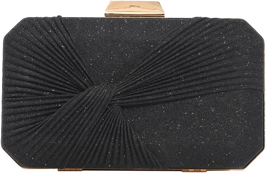 CORIOS Pleated Evening Bag Sparkly Sequin Clutch Bag for Women Sparkly Handbag Bridal Wedding Purse Elegant Crossbody Bag
