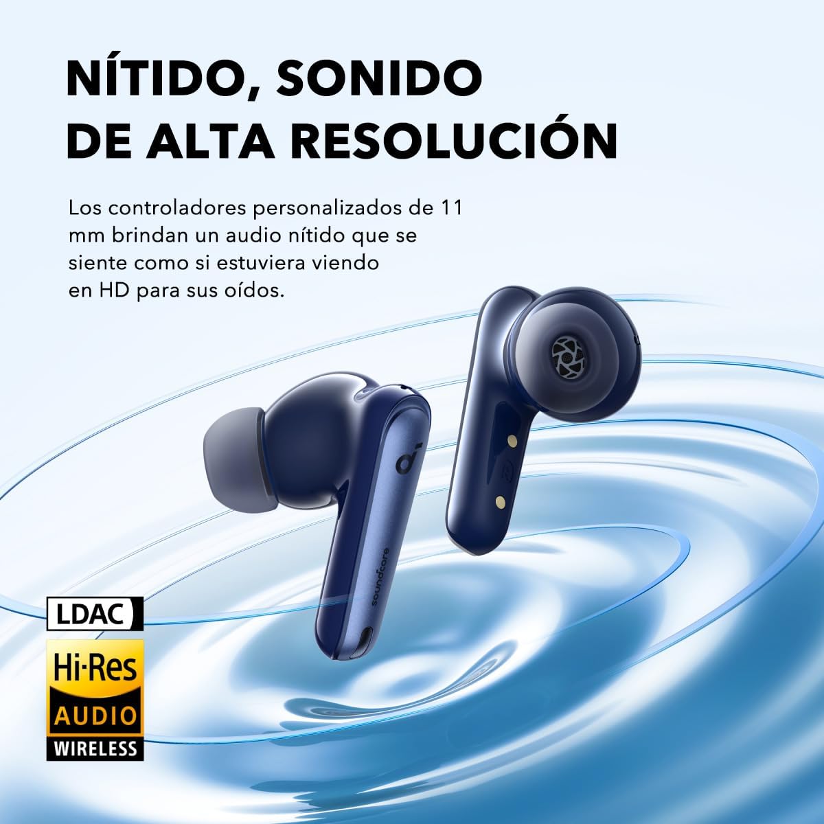 soundcore by Anker Liberty 4 NC Wireless Noise Cancelling Earbuds, 98.5% Noise Reduction, Adaptive Noise Cancelling to Ears and Environment, Hi-Res Sound, 50H Battery, Wireless Charging, Bluetooth 5.3