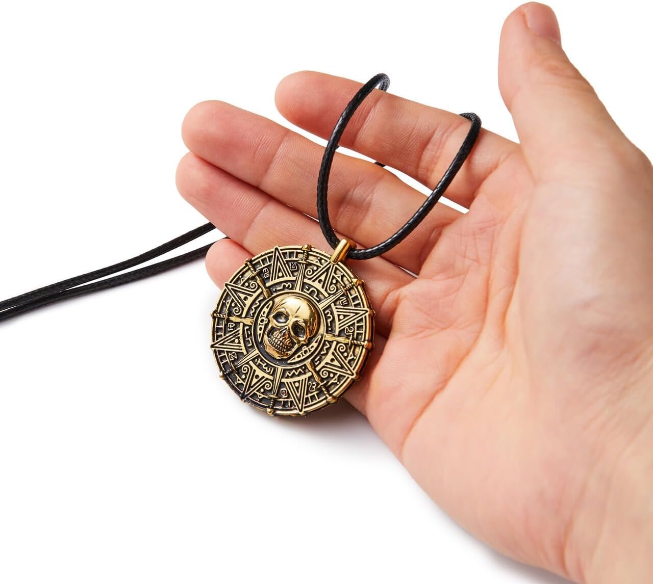 Spooktacular Creations Halloween Pirate Coin Necklace Pirate Skull Necklace for Men Women Pirates Costume Accessories