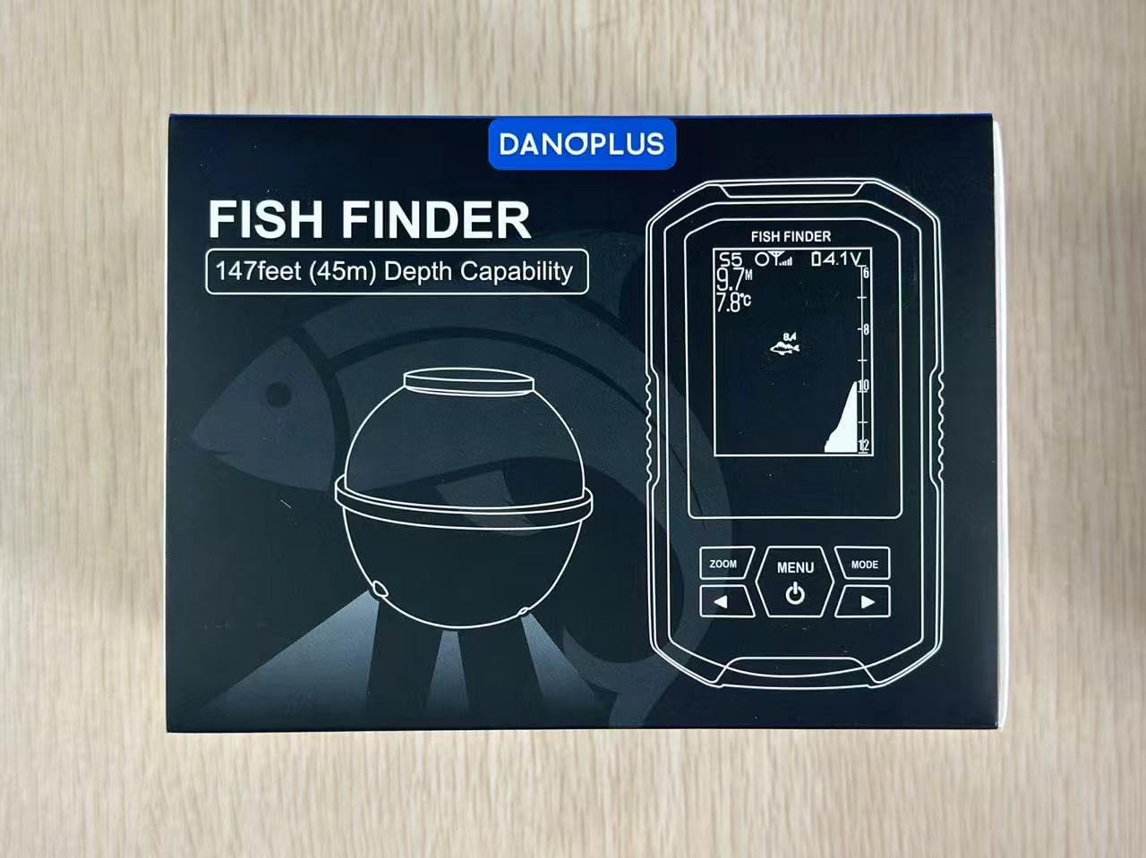 Wireless Fish Finder Portable Fishfinder Sonar Sensor 147feet Depth Detection Rechargeable Depth Finders Kayak Fishing Accessories for Sea Fishing, Ice Fishing, Boat Fishing