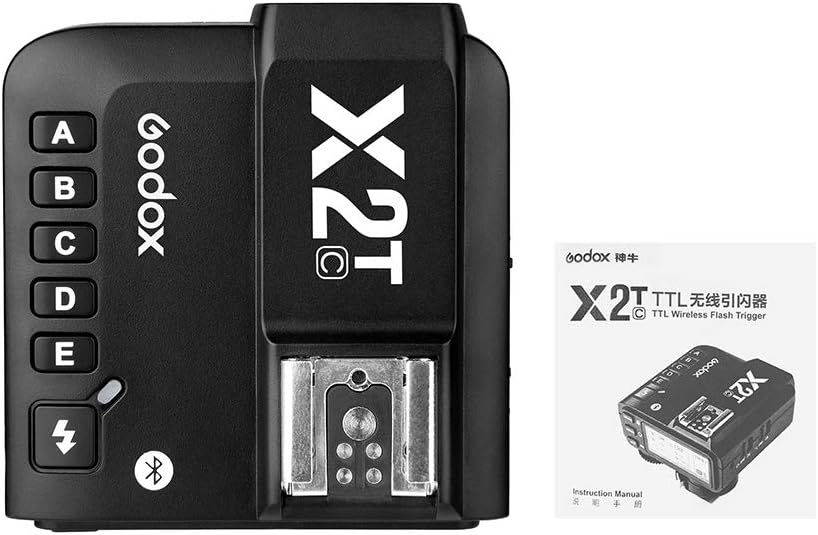Godox X2T-C E-TTL II Wireless Flash Trigger 2.4G Wireless Transmitter Compatible with Canon DSLR Camera Godox V1 TT685C TT350C V860II-C TT600 AD200Pro iPhone X/8/8 Plus Huawei P20 Pro/Mate 10