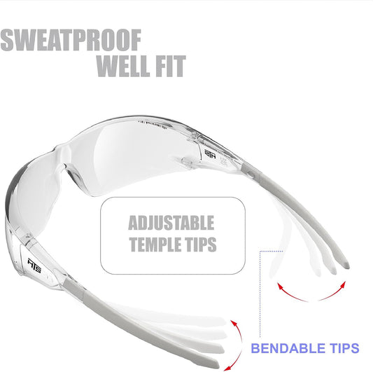 S239 Protective Clear gray small Safety Glasses women men protecting eyes from wind dust pickleball bike riding cycling running - PuriLite