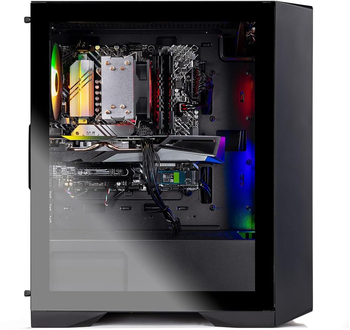 Skytech Nebula Gaming PC Desktop, Intel i5 14400F 2.5 GHz (4.7GHz Turbo), NVIDIA RTX 5060 8GB, 1TB NVMe SSD, 16GB DDR5 RAM 6000, 650W Gold PSU, Wi-Fi, Win 11