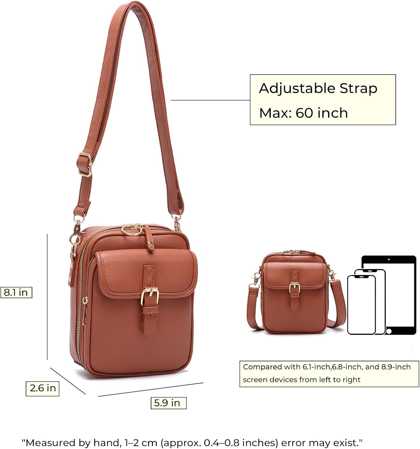 Lexiyat Crossbody Purses for Women Trendy Cell Phone Bag Leather Shoulder Handbags with Card Slots