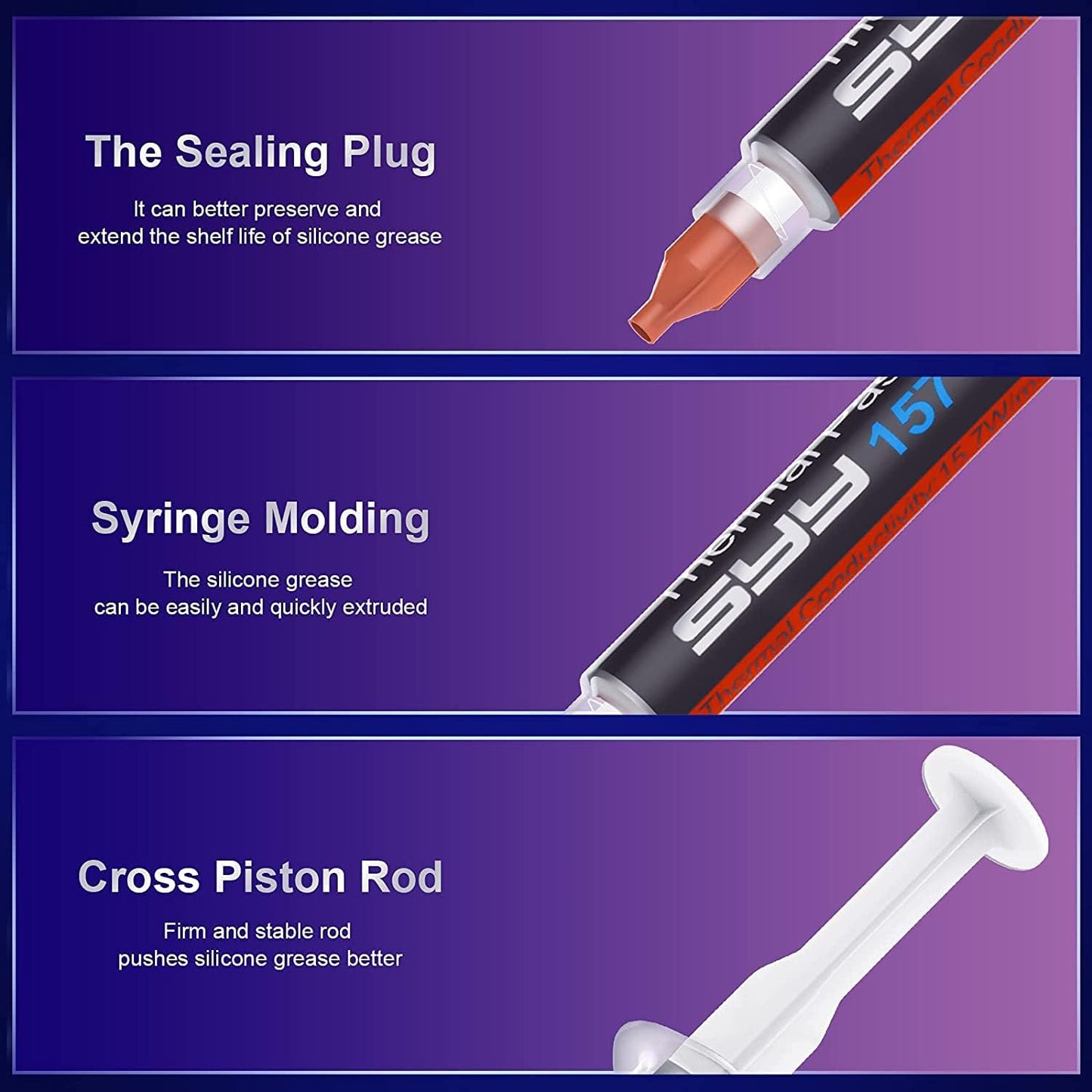 Thermal Paste, SYY 4G with Toolkit CPU Paste Thermal Compound Paste Heatsink for IC/Processor/CPU/All Coolers, Carbon Based High Performance, Thermal Interface Material