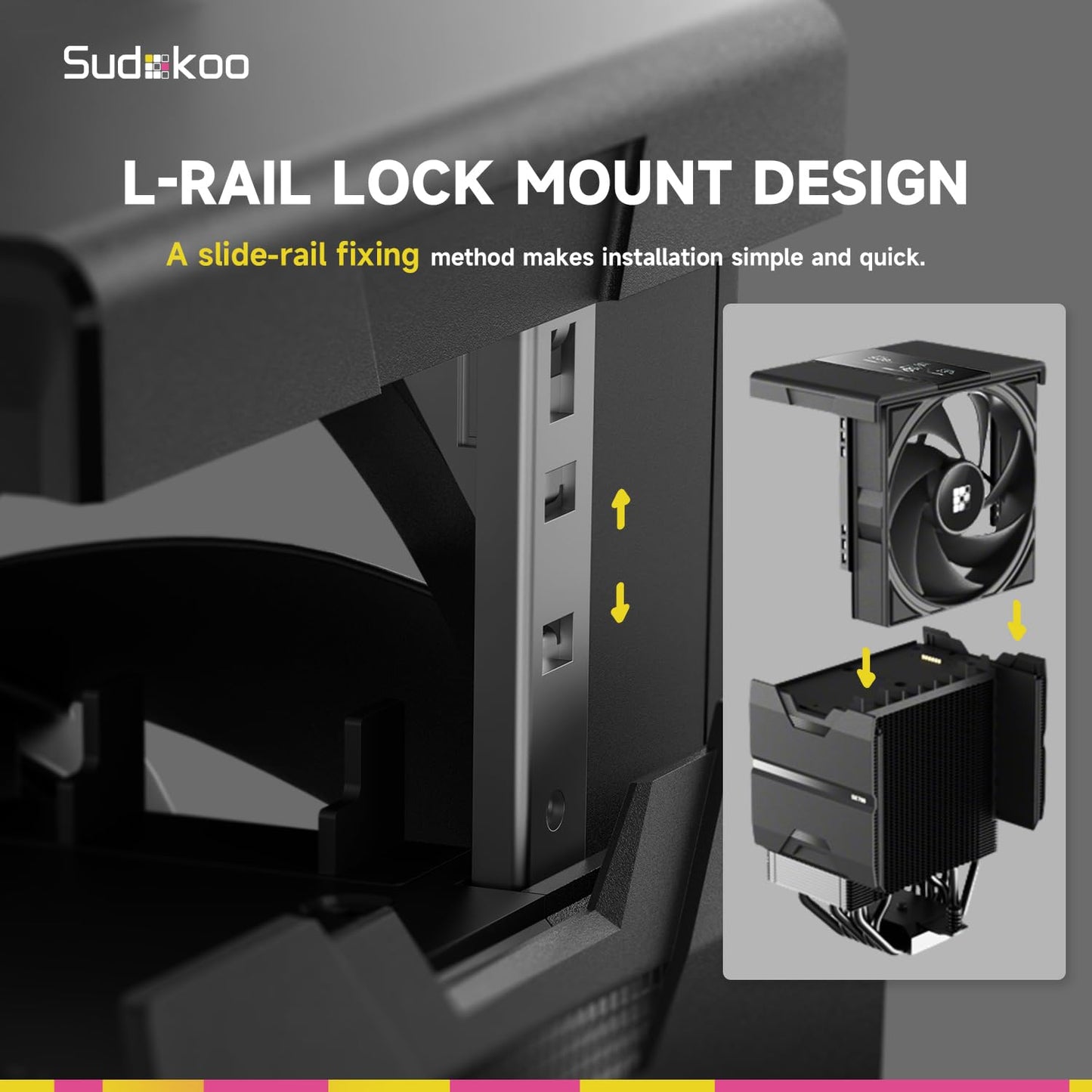 Sudokoo SK700 White AM5 CPU Cooler : 7 Heatpipes CPU Air Cooler for AM5 Exclusive - Single Tower PC Cooling with 120mm FDB PWM Quiet Fan & L-Rail Lock Mount