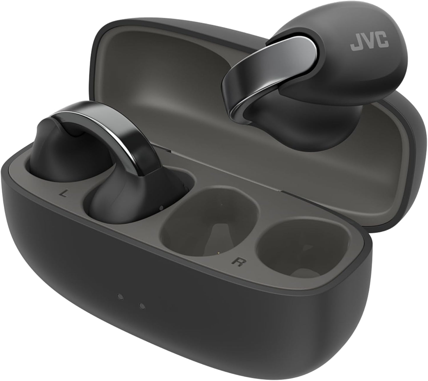 JVC nearphones Open Ear-Cuffs Wireless Headphones with Clasp Mechanism, Multipoint, Single Ear use, BT 5.3, Long Battery Life (up to 24 Hours) - HA-NP1T-A Teal Blue