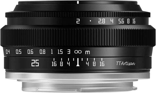 TTARTISAN 25mm F2 Wide-Angle APS-C Camera Lens Large Aperture Manual Fixed Compatible with Fuji X-Mount Cameras X-A2 X-A3 X-A5 X-A7 X-H1 XT1 X-T2 X-T3 X-T20 X-T30 X-T100 X-T200 X-PRO1 - PuriLite