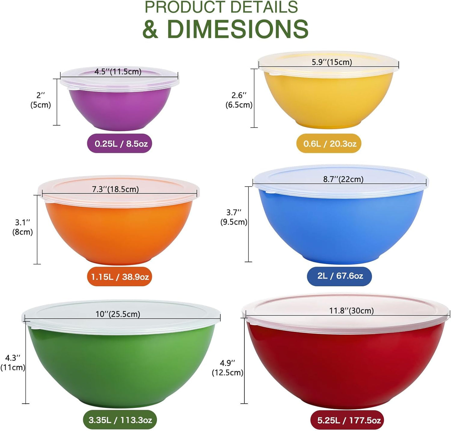 Purilite Select Plastic Mixing Bowl Set