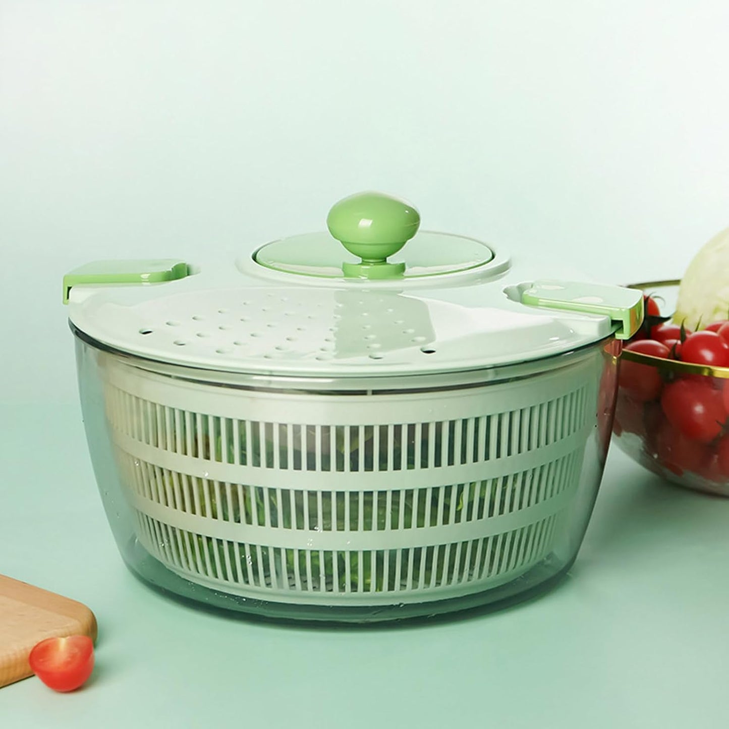 Salad Spinners Lettuces Dryer with Drain Lettuces Spinners for Vegetable Multi-Functional Kitchen Helper Fruit Washing