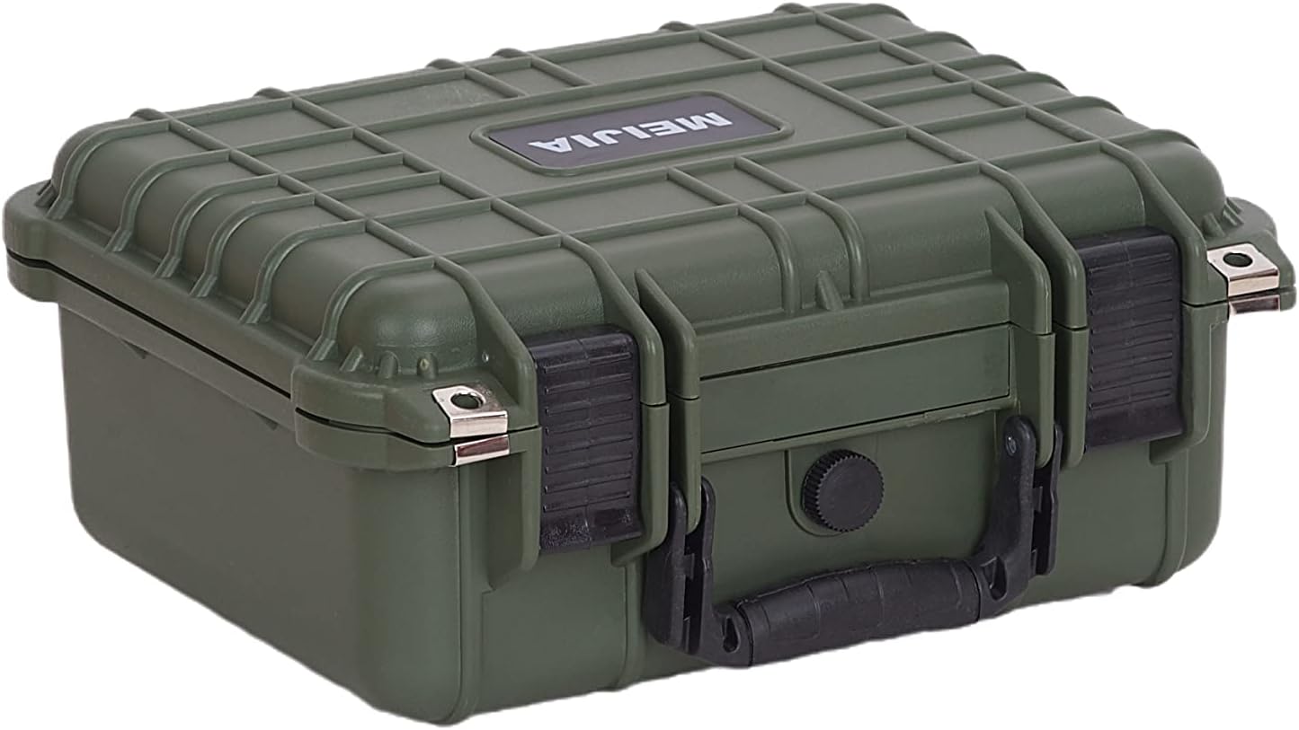MEIJIA Portable All Weather Waterproof Protective Case,Hard Case,Camera Case with Customized Fit Foam,Fit Use of Drones,Camera,Equipments,Pistols,13.35 x11.63x5.98inches (Yellow)