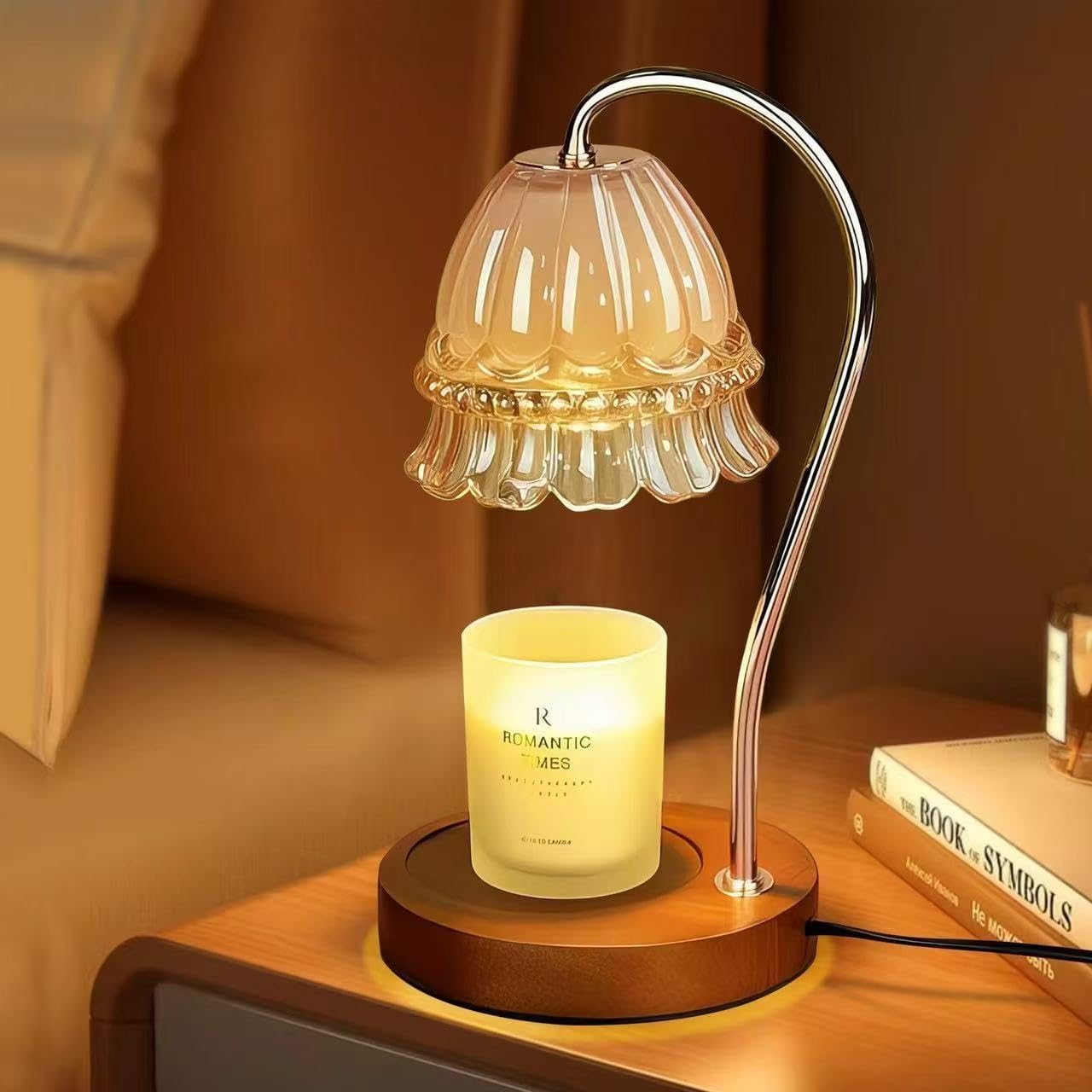 GEEZO Fragrance Candle Warmer Lamp,Electric Candle Warmer with Timer & Dimmer, Mom Christmas Birthday Gifts for Women, House Warming Gifts New Home Bedroom Decor