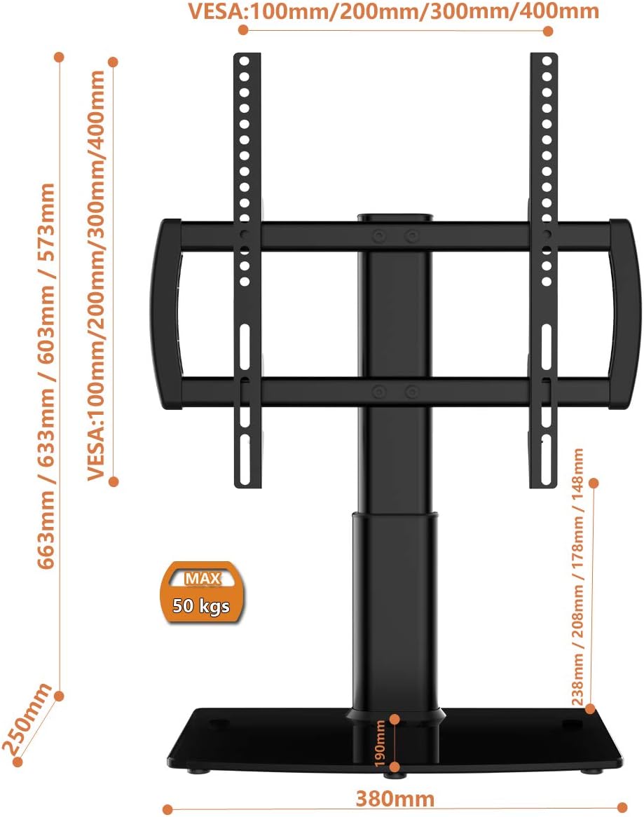 Purilite Select Swivel Tabletop TV Stand (27"–70")