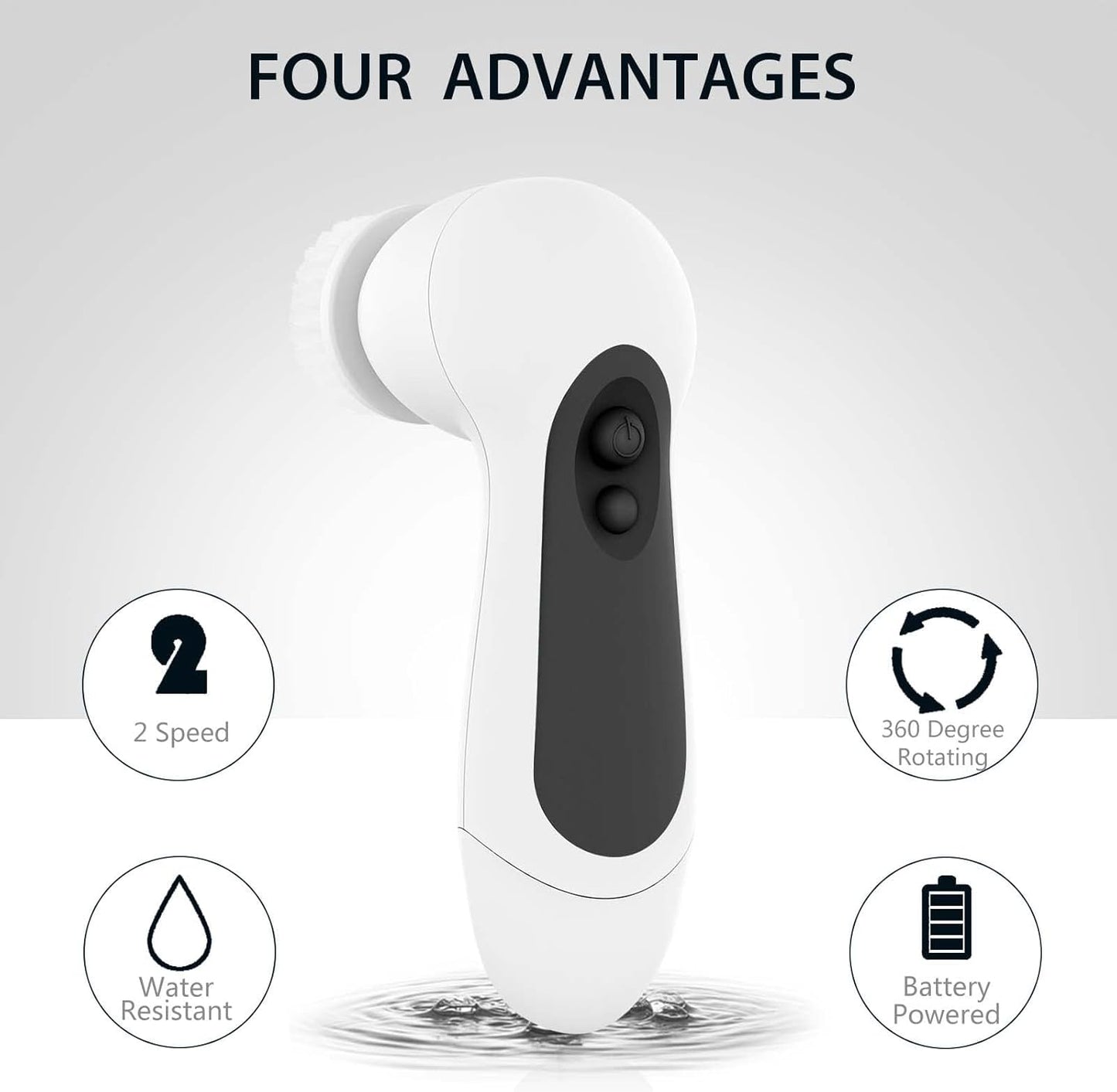 CNAIER 5 in 1 Advanced Cleansing System with Facial Brush for Exfoliating and Microdermabrasion