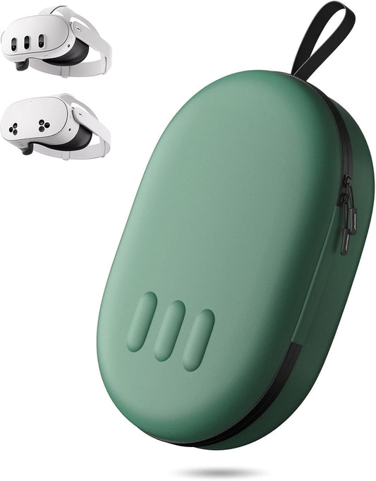 ANNAPRO Carrying Case for Meta Quest 3/Quest 2/Vision Pro, Compatible with Battery Elite Strap, Controllers and Other Accessories, Hard Shell Case and Superior Protection for Travel, Dark Night Green