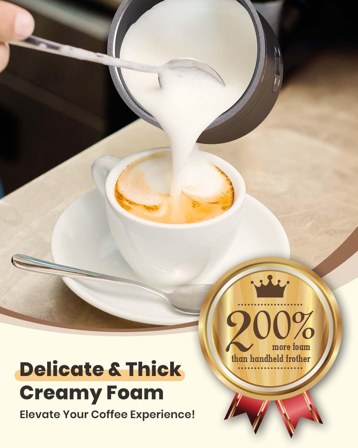 Electric Milk Frother, Latumab 4 in 1 Milk Steamer, 11.8oz/350ml Automatic Warm and Cold Foam Maker for Coffee, Latte, Cappuccino, Macchiato, Hot Chocolate, Ideal Gifts for Women, Girls