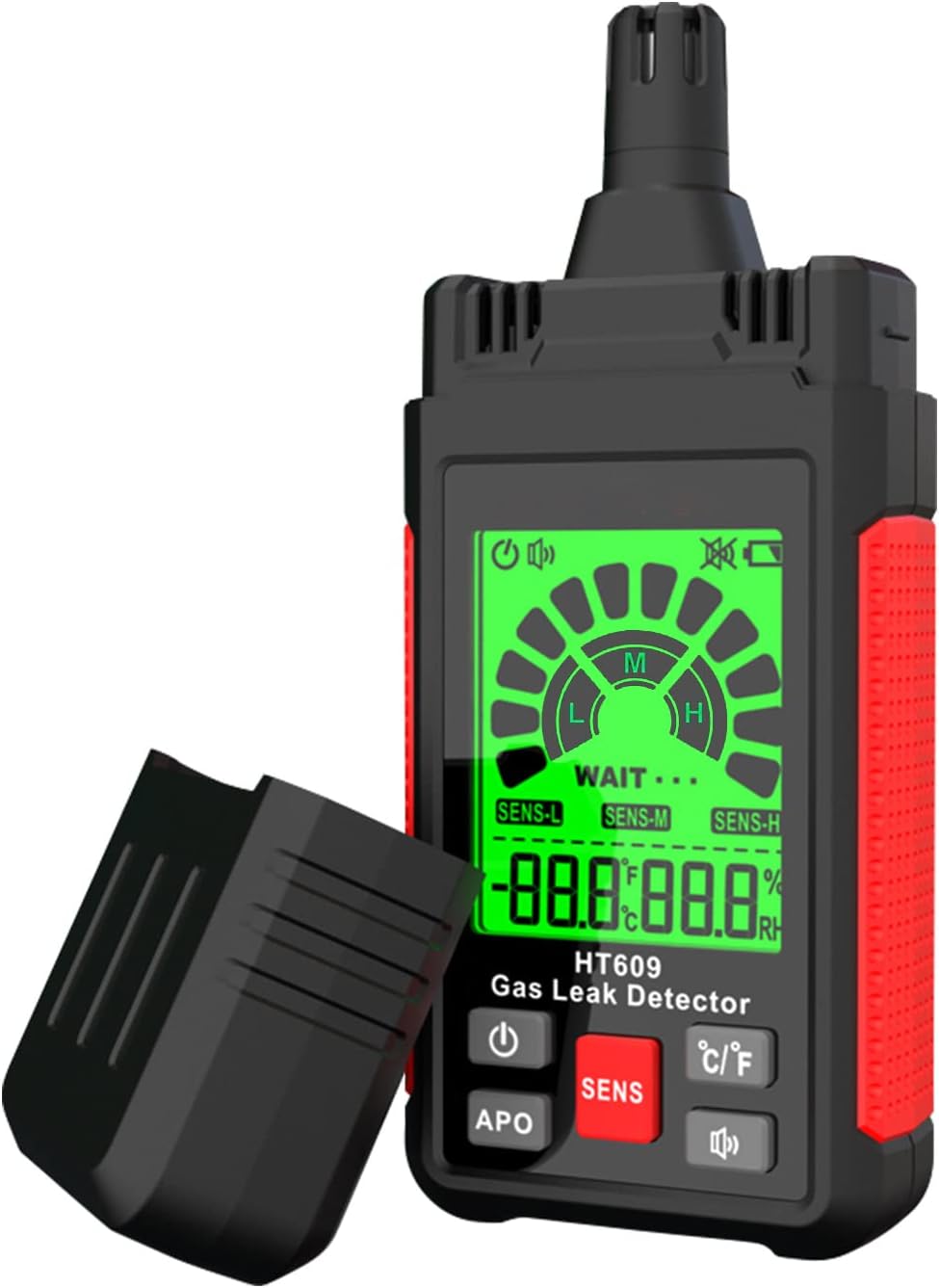 Gas Leak Detector, Portable Combustible Gas Detector, Gas Sniffer for Flammable Natural Gas Acetone Propane Benzene Ethanol Gasoline Methane LPG in RV or Home, 9999 PPM 20% LEL with LCD Color Display