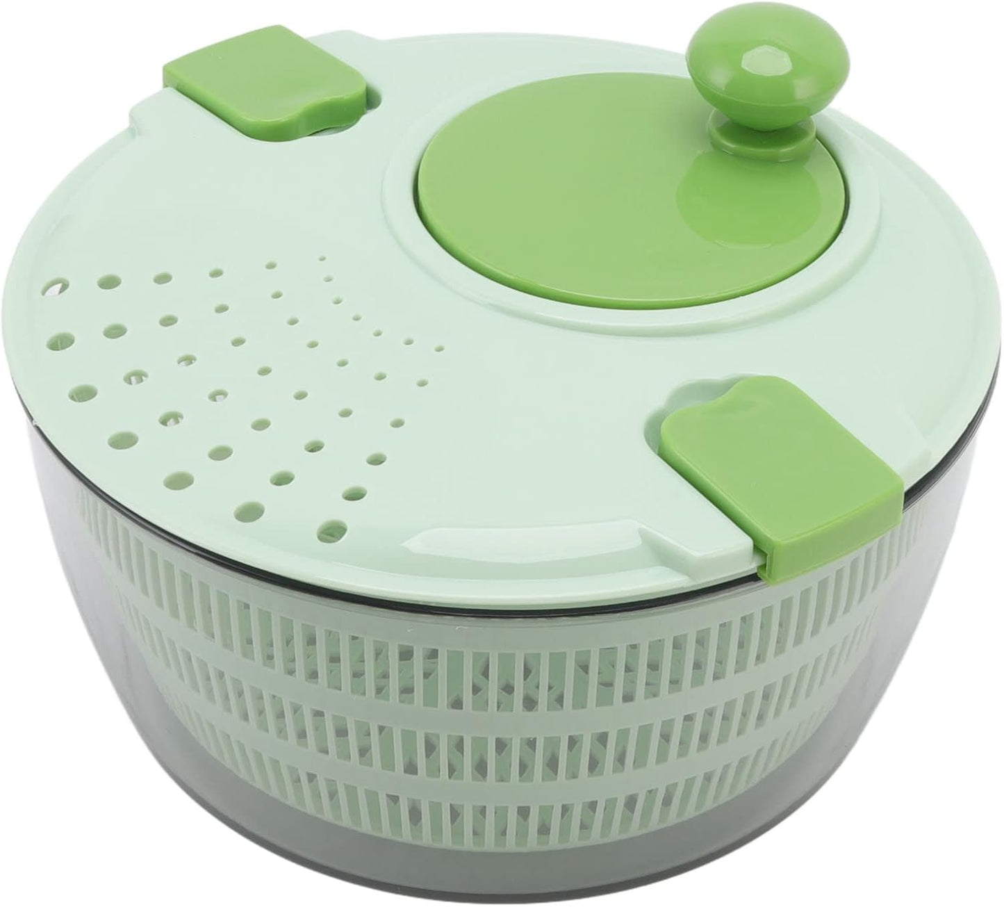 BRRNOO Salad Spinner with 2 Lid Locks, 4L PP Vegetable Dryer Compact Lettuce Spinner for Home Kitchen Green