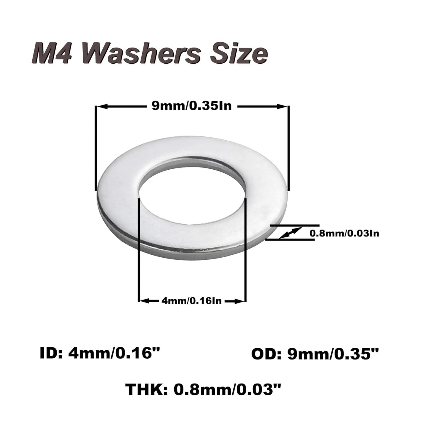 Fajoeda M6 Flat Washers 120Pcs M6 304 Stainless Steel Flat Washer for Bolts Screws, M6 x 12 mm x 1.5 mm