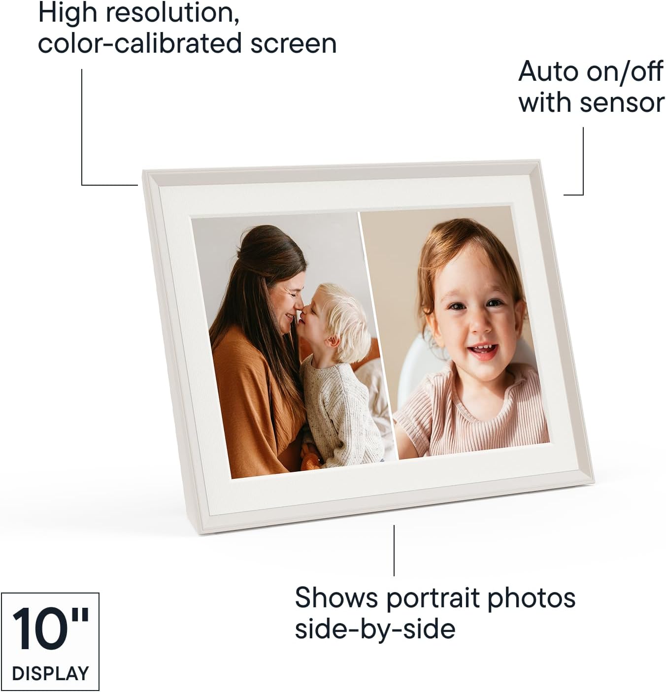 Aura Aspen 12" Digital Photo Frame - Black with Paper Mat