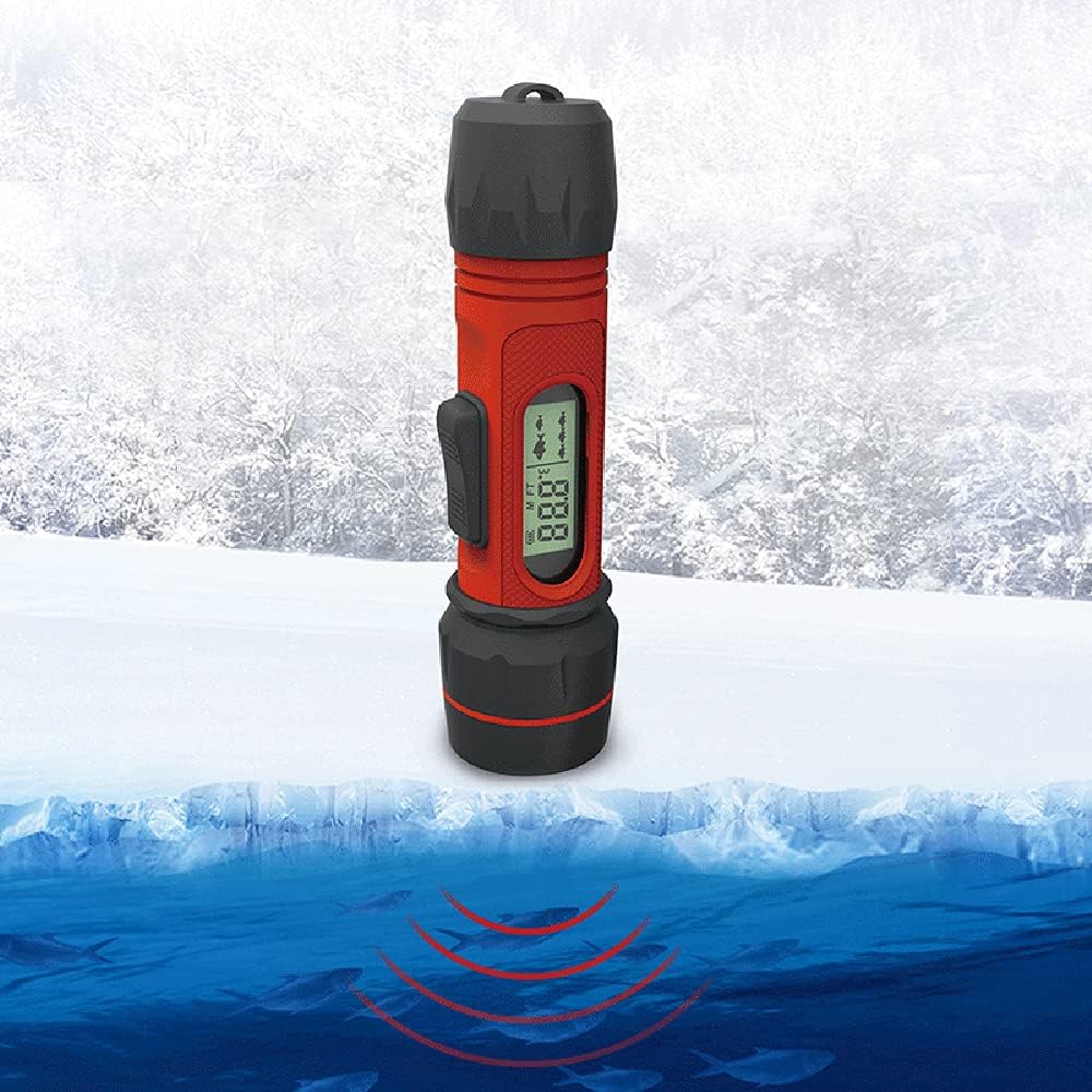 Portable Fish Finder,HUIOP Sonar Ice Fishing Fishfinder with LED Underwater Light Handheld Fishfinder with 0.8-90m Detection Depth