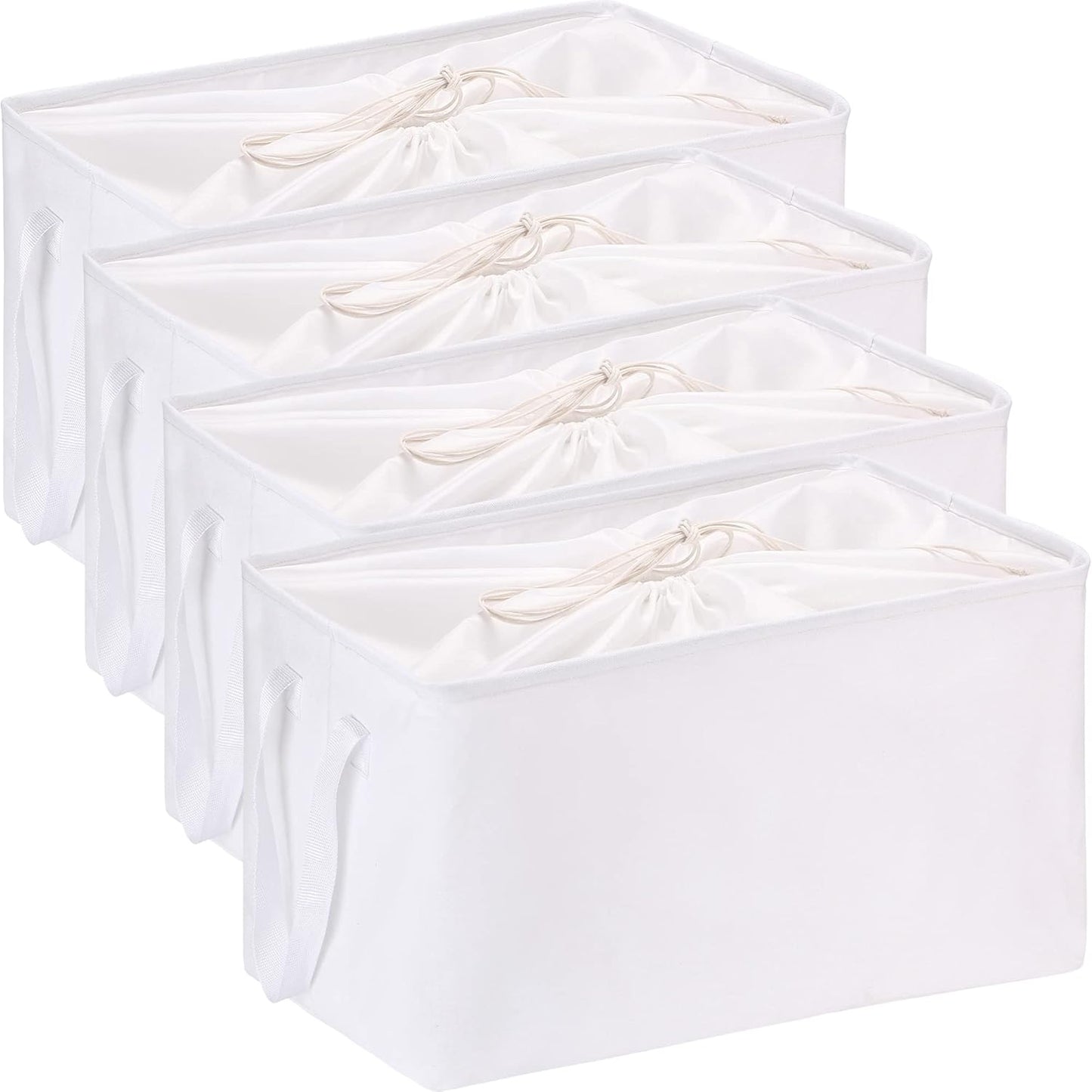 Hinwo 6-Pack Small Canvas Fabric Storage Baskets Set with Handles, Open Storage Bins, Cube Storage Organizer, Shelf Organizer Bins for Closet, 7.9L, 12 x 8 x 5 Inches, Grey Stripe