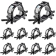 10PCS Truss Clamp Stage Light Clamp, GZhuoNan Professional 35-40 mm Aluminium Black Small Size Light Clamps with TUV Certified, Heavy Duty 165LB Lighting Clamps, Fit for 1.4-1.6 Inch OD Tube/Pipe - PuriLite