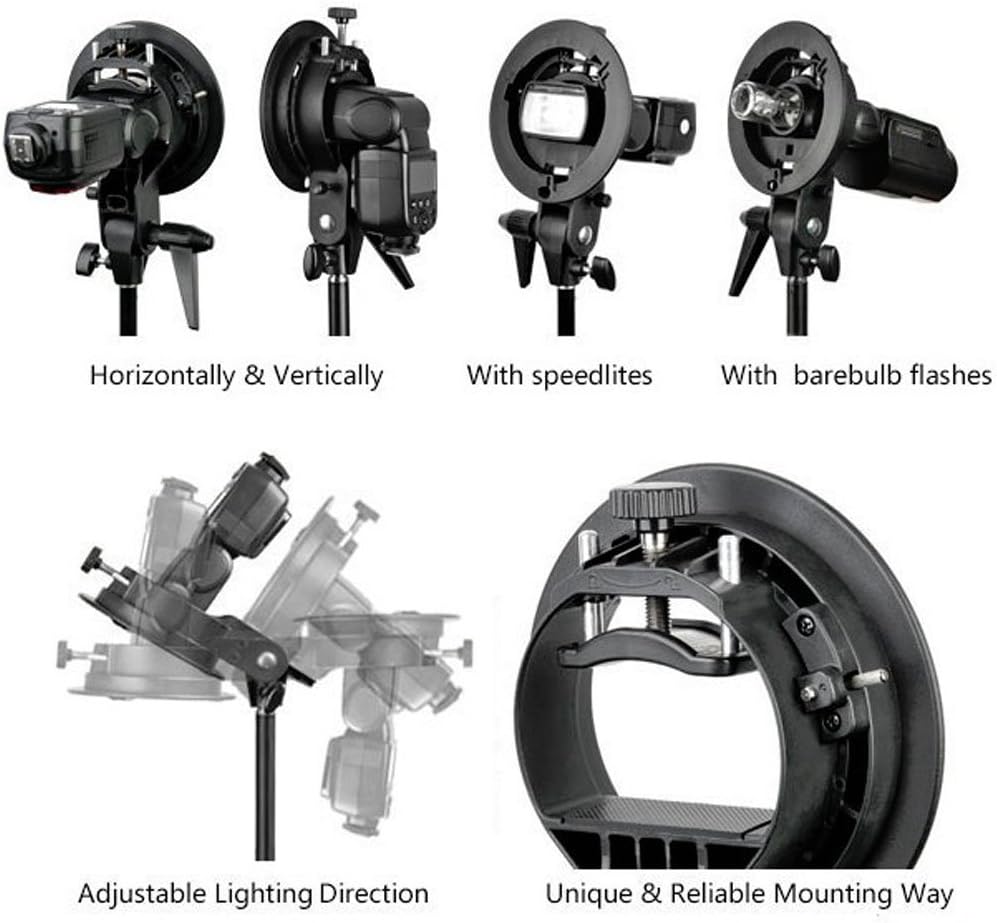 Godox S-Type Bracket Bowens S Mount Holder for Speedlite Flash Snoot Softbox Honeycomb
