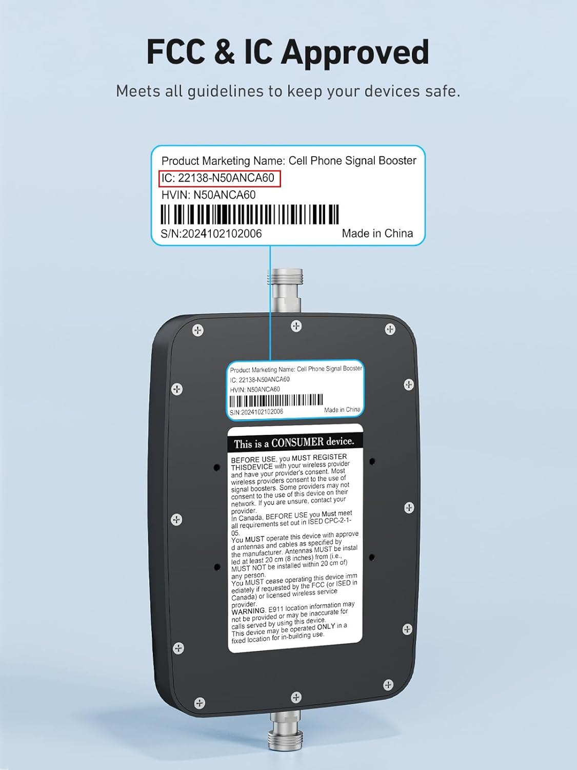 ANNTLENT Cell Phone Signal Booster for House 3G 4G LTE 5G Compatible with All Carriers on Band 25/2/66/4/7/5/12/17, Cell Booster with Omni Antenna and LCD Display, APP Adjust | ISED Approved