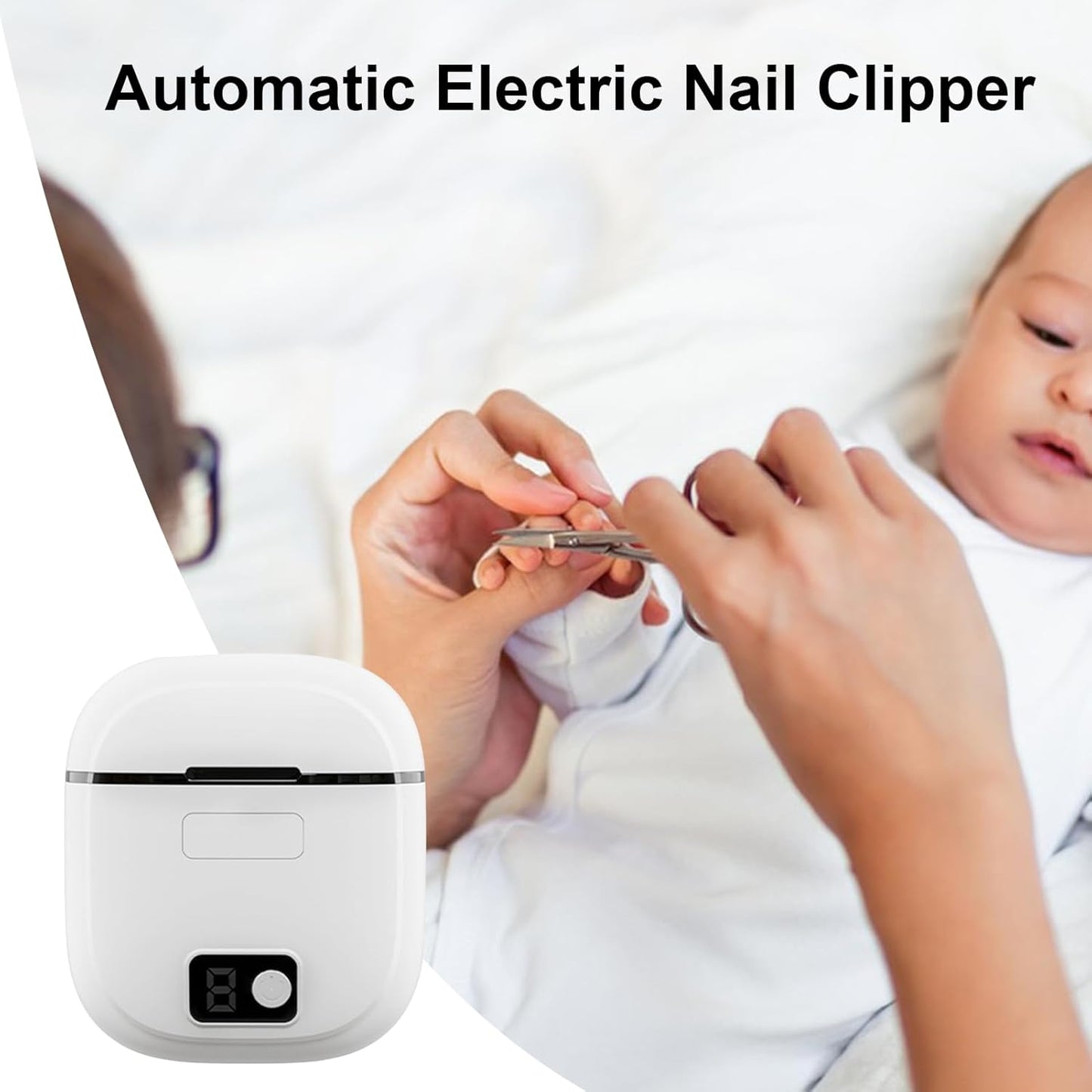 Baby Nail Trimmer Electric - Electric Nail Cutter Baby Trimmer - Toenail Clippers, LED Low Noise For Seniors, Family-Friendly, Kids, Adults, Relatives