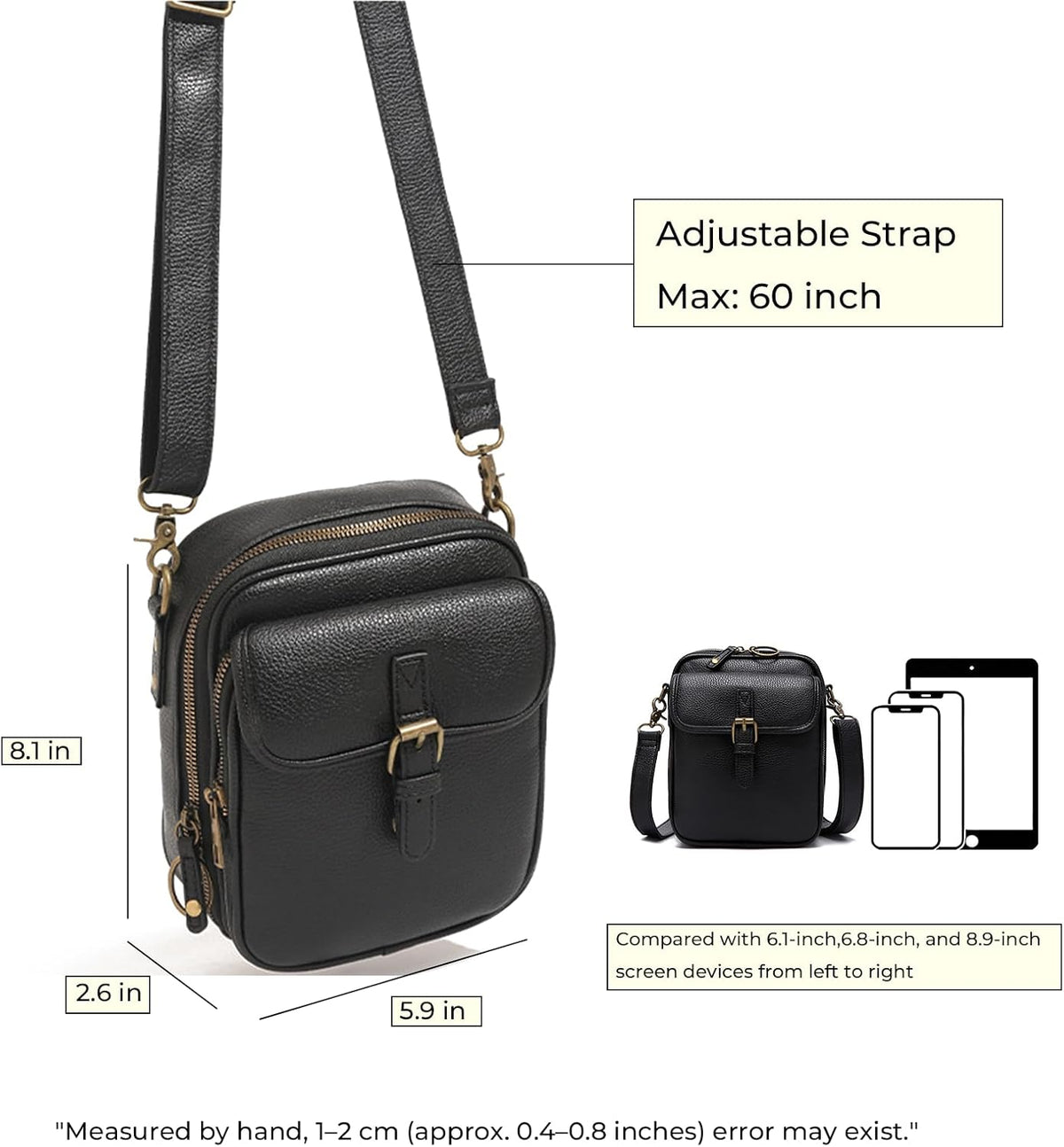 Lexiyat Crossbody Purses for Women Trendy Cell Phone Bag Leather Shoulder Handbags with Card Slots - PuriLite