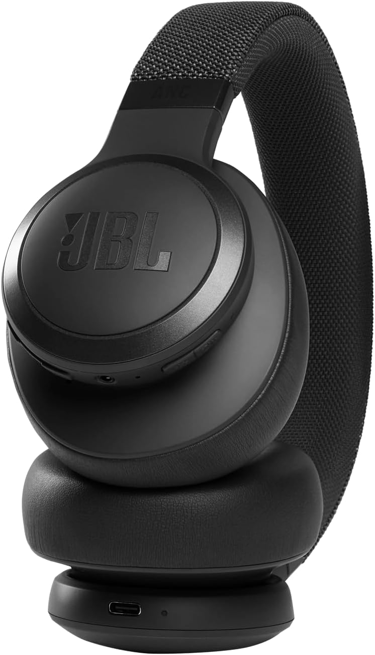 JBL Live 770NC - Wireless Over-Ear Headphones with True Adaptive Noise Cancelling with Smart Ambient, Up to 65 Hours of Battery Life, Comfort-fit Fabric Headband & Carrying Pouch (Black)