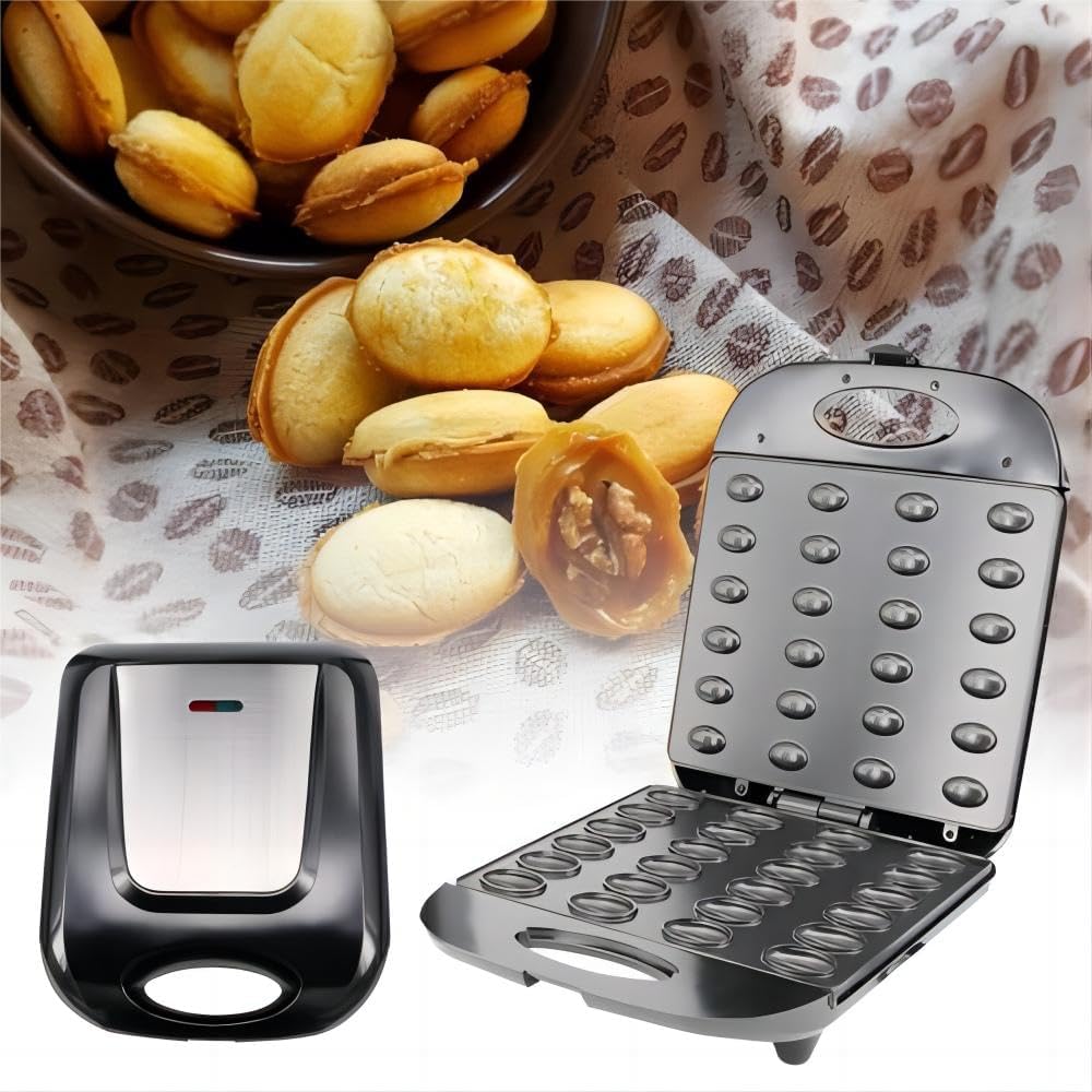 Mini Maker Waffle Maker 5“ Non-Stick Waffler Iron Stuffler Stuffed Wafflera Adjustable Browning Control, Heart, Azure