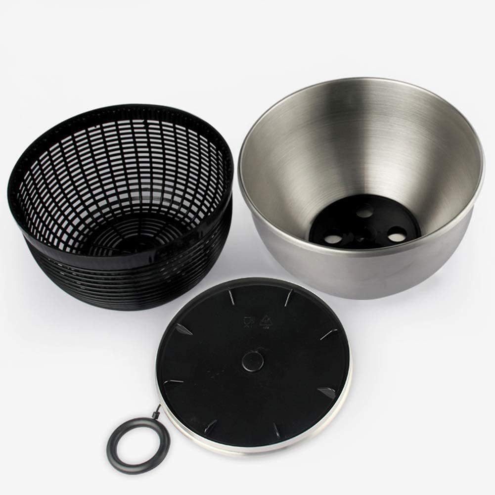 Salad Spinner, Stainless Steel Salad Vegetable Dehydration,Large Capacity Salad Dryer,Household Rotary Kitchen Washing Vegetable and Fruit Water Spinner-A