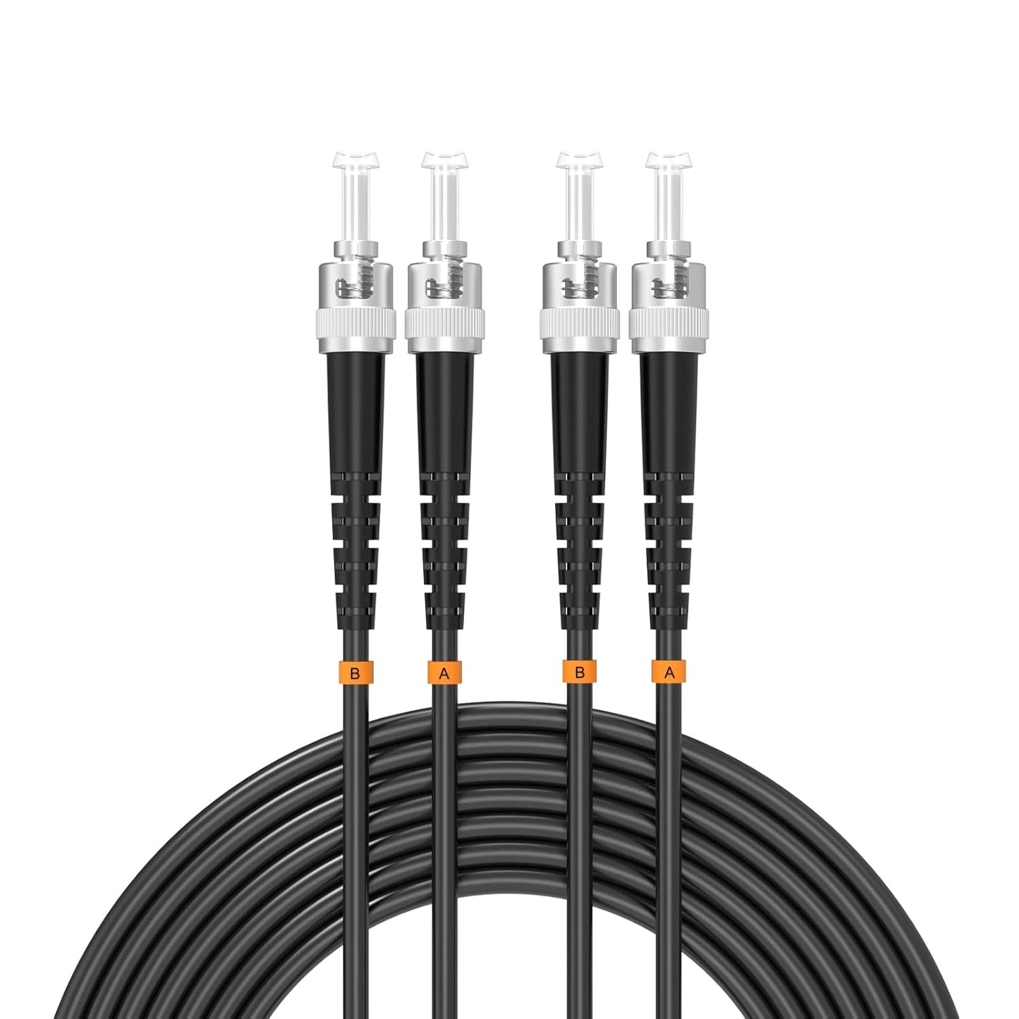 Buacoz 200 Meters LC to LC UPC Outdoor Armored Fiber Patch Cable, 9/125um Single Mode Duplex Fiber Optic Internet Cables, Jumper Optical Patch Cord, (200M/656ft), TPU Black