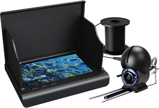 Underwater Fishing Camera with 4.3 Inch LCD, 5000mAh Battery, Infrared Night Vision Light, Portable Fish Finder with 100ft Cable for Ice Lake Boat Kayak Fishing