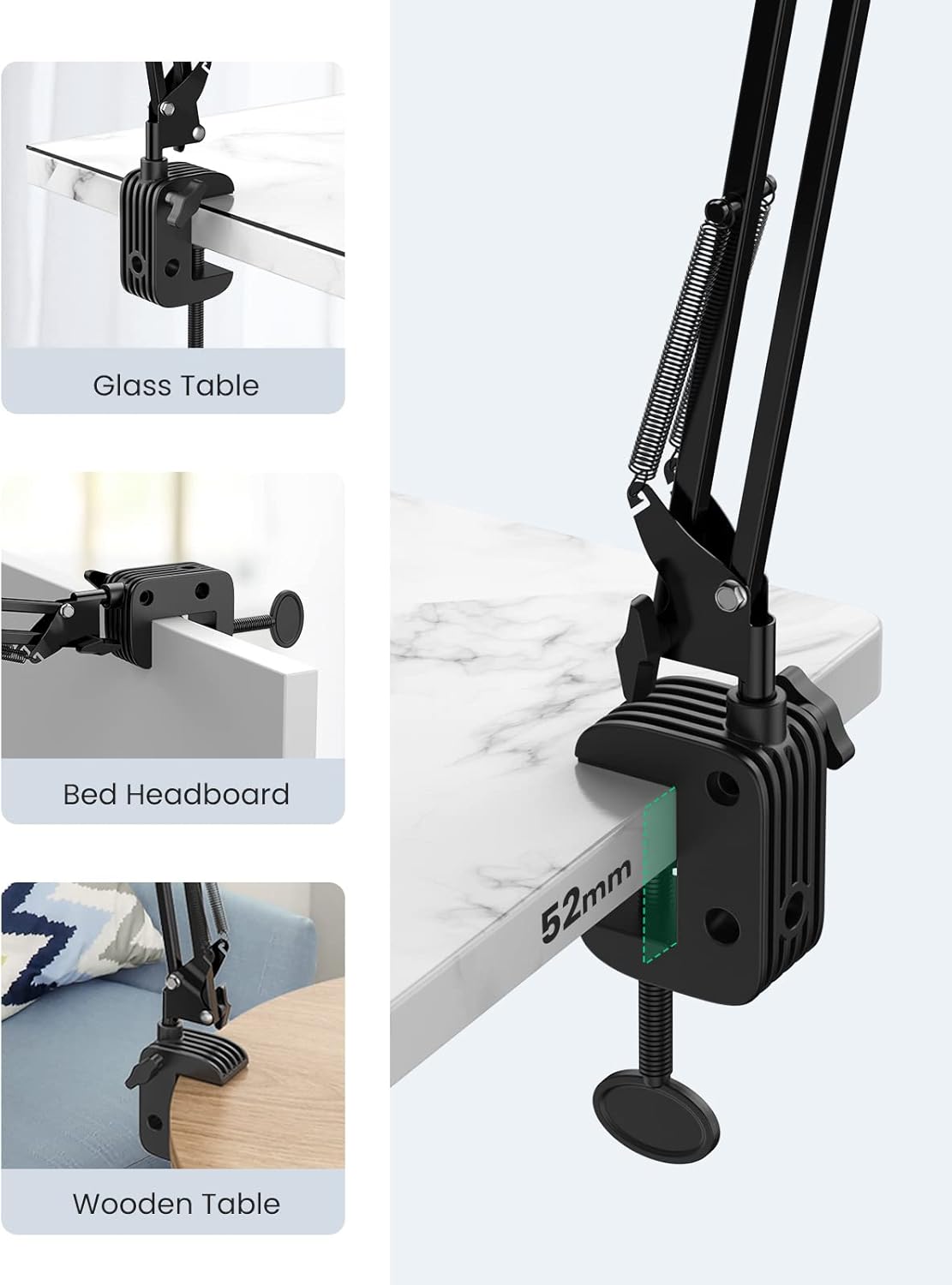 UGREEN Tablet Stand for Bed, Lazy Tablet Holder for iPad, Flexible Tablet Arm Clamp for Desk Compatible with iPad Pro 12.9 9.7 10.5, iPad Air, iPad mini 6 4 3, Galaxy Tab, iPhone 4-12.9 Inch Devices