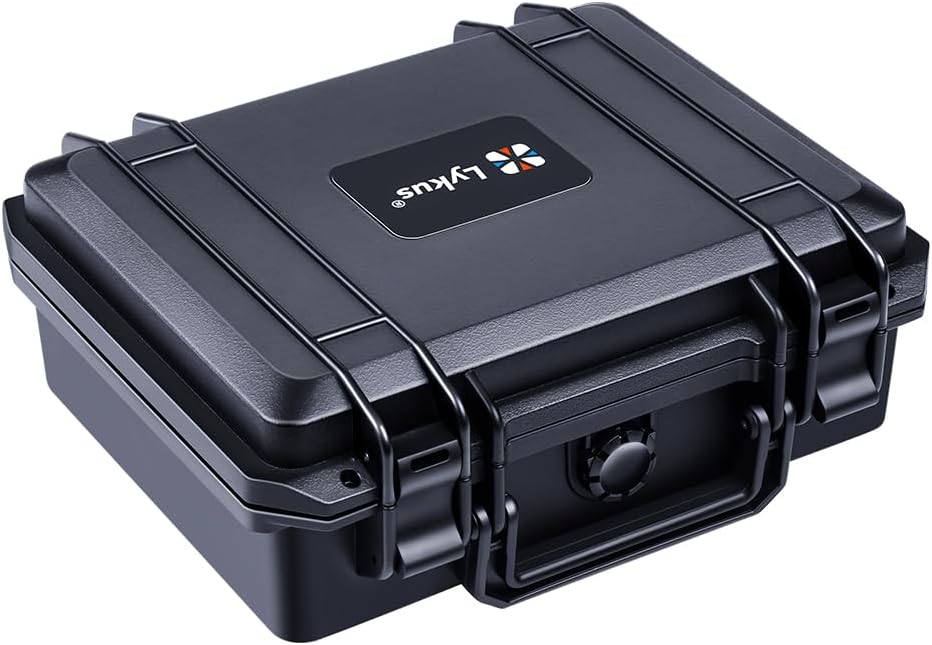 Lykus HC-2710 Portable Waterproof Hard Case with Foam, Camera Case with Customizable Fit Foam,Fit use of Drones,Camera, Equipments, Interior Size 27x16x8 cm