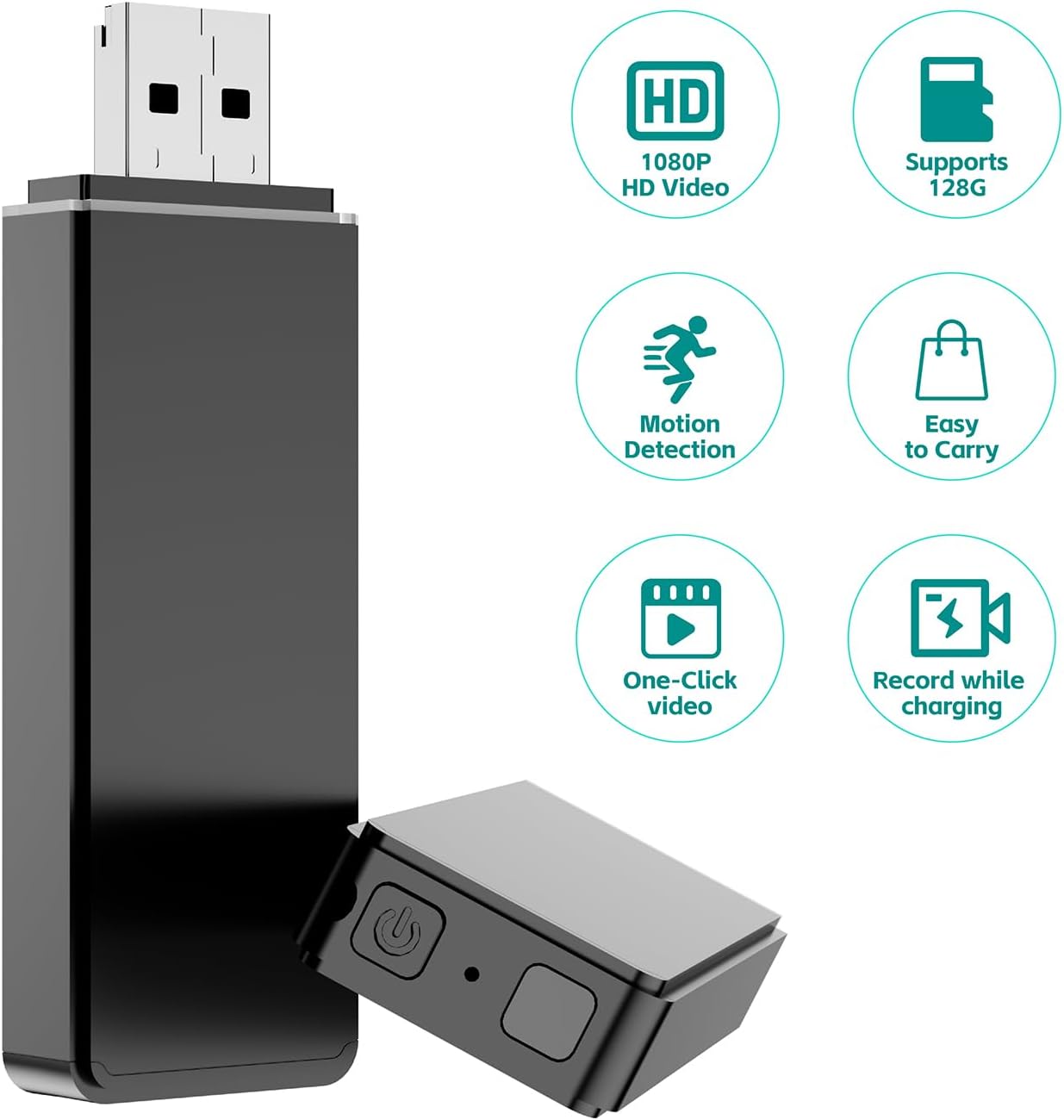 Spy Hidden Camera USB TF Card Reader 1080P HD Home Security Camera Office Surveillance Cameras Body Camera for Indoor Outdoor Use No WiFi Needed Mini Cameras Motion Detection