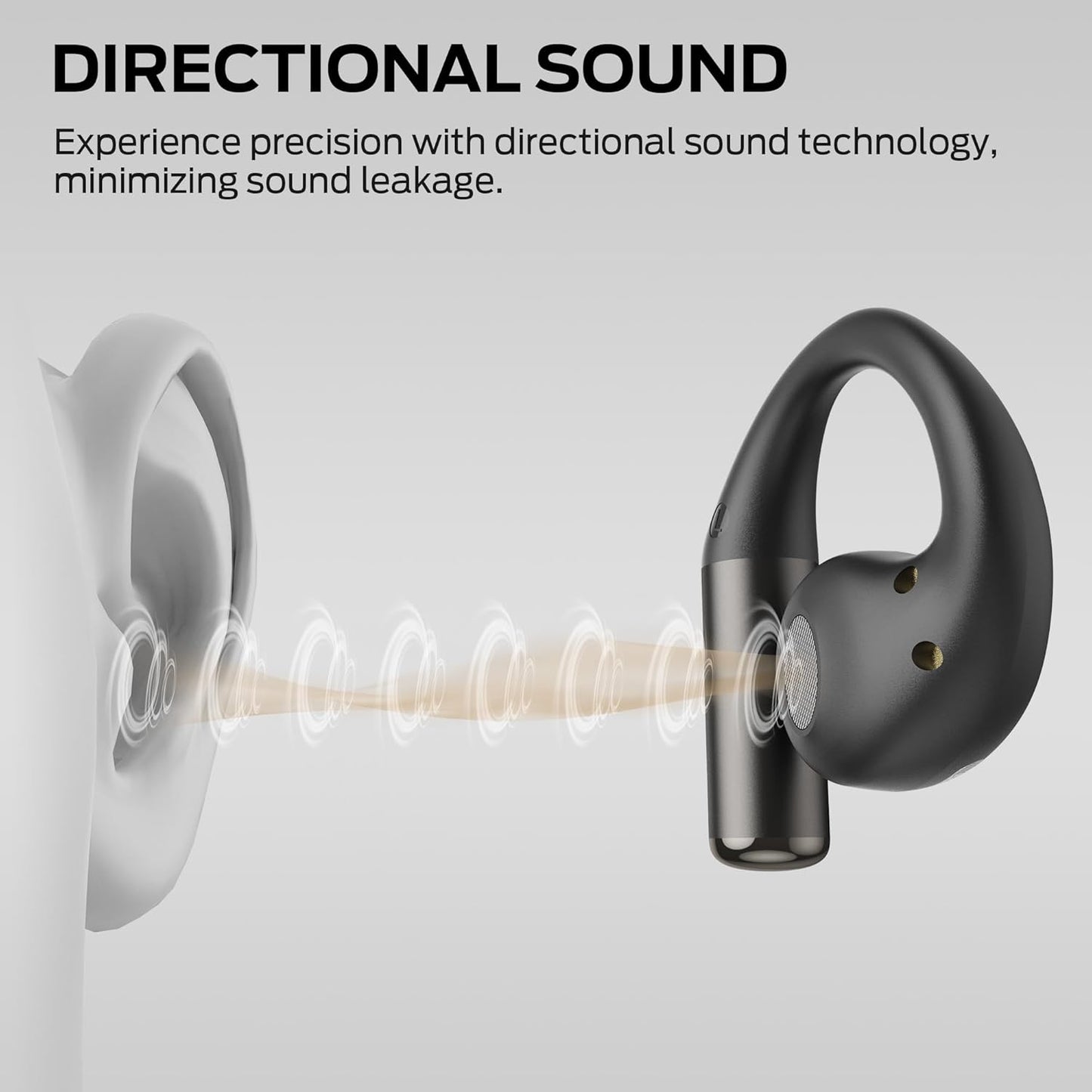Monster Open Ear AC335 Headphones, Bluetooth 5.4 Wireless Headphones with Stereo Sound, 24H Playback, Crystal Clear Calls, Stylish Rotating Case with Lanyard, Sweat Resistant Open Ear Wireless Earbuds