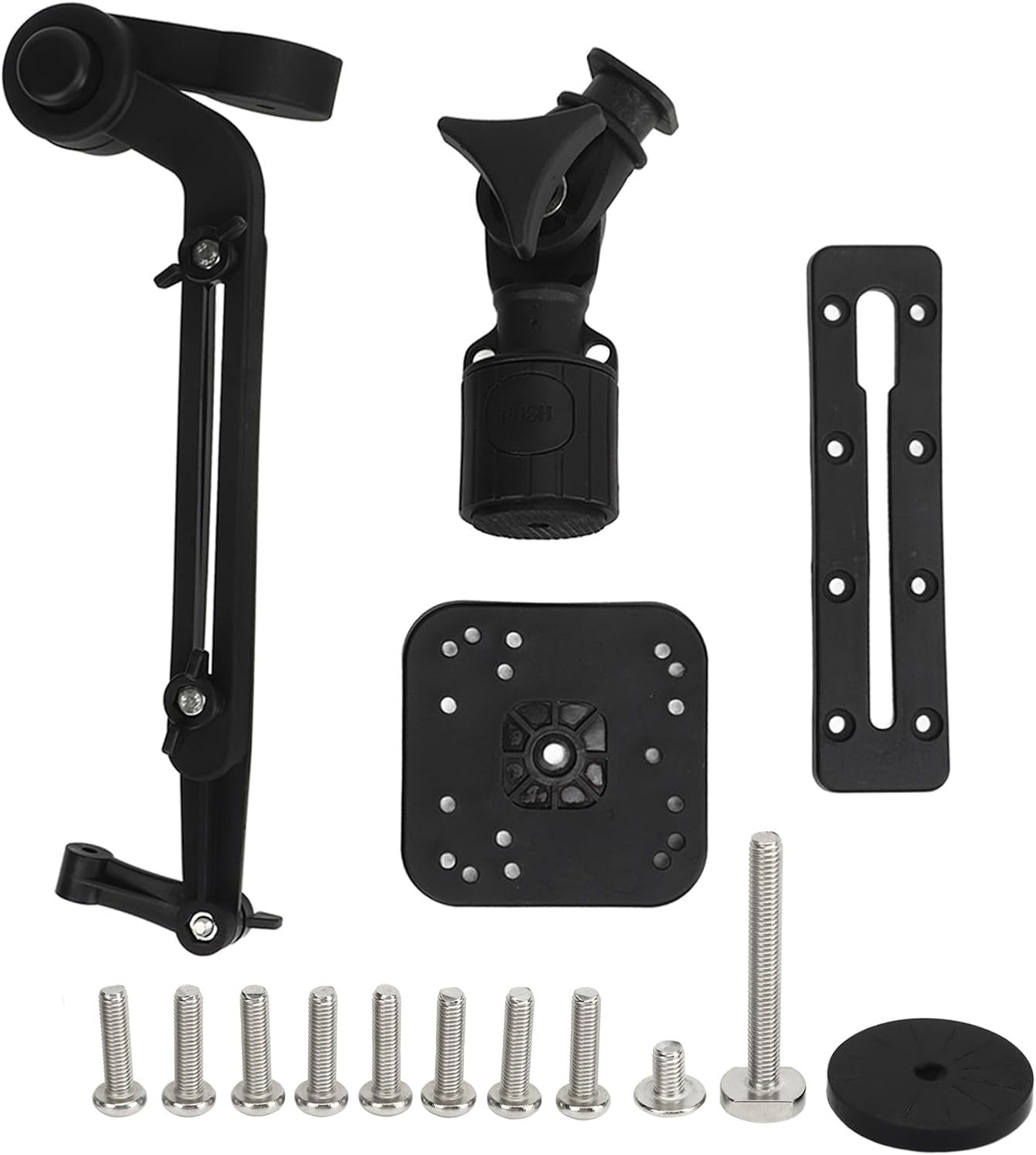 Generic Fish Finder Base Kit Nylon and Stainless Steel Greater Clamping Force Transducer Mounting Arm for Fishfinder