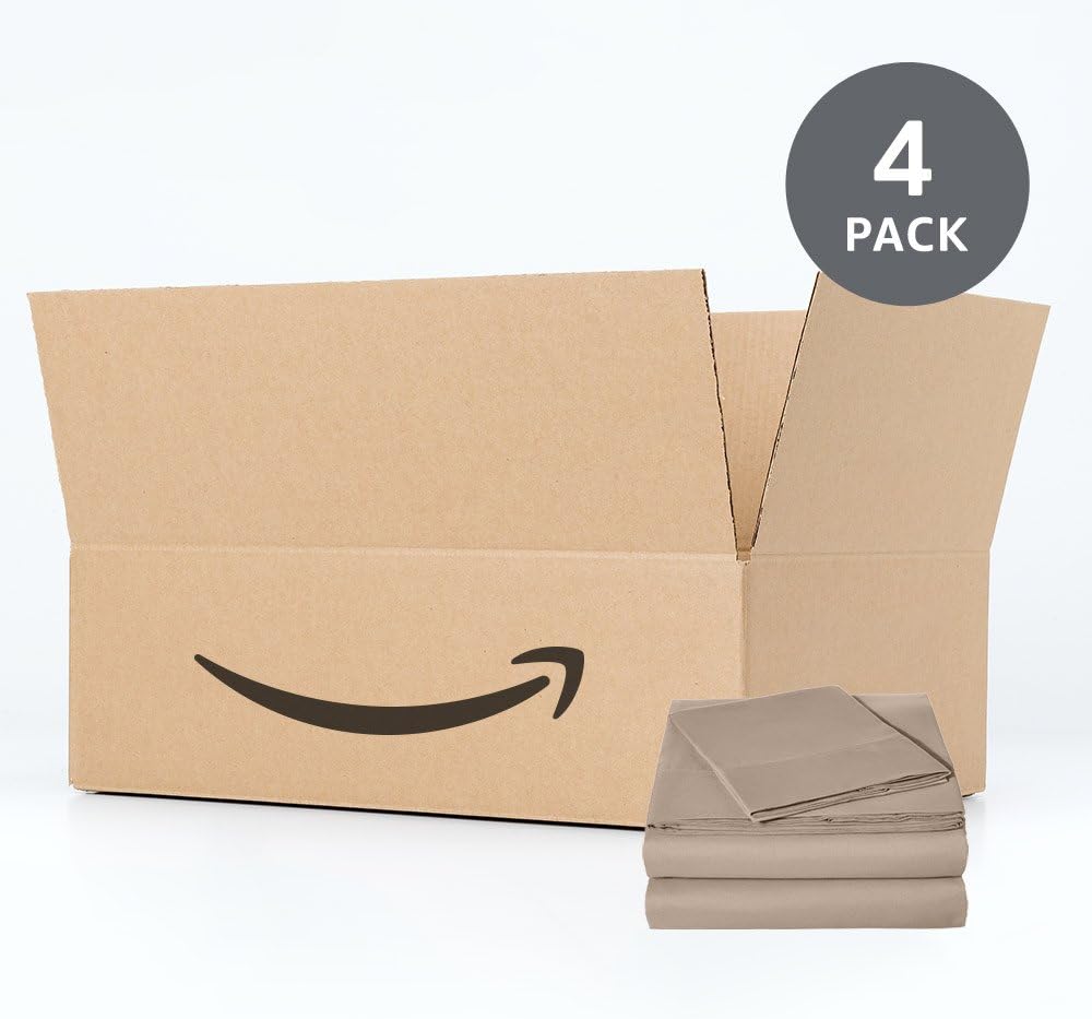 Amazon Basics Lightweight, Breathable Microfiber 4-Piece Bed Sheet Set with 14-Inch Deep Pockets, Full, Blush Pink, Solid