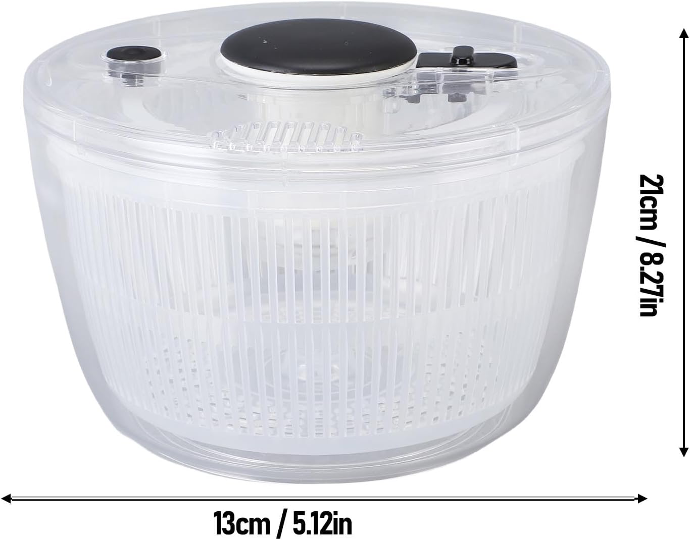 Vegetable Washer Dryer, Salad Spinner Anti Slip Base Home (Large 24x24cm / 9.4x9.4in)